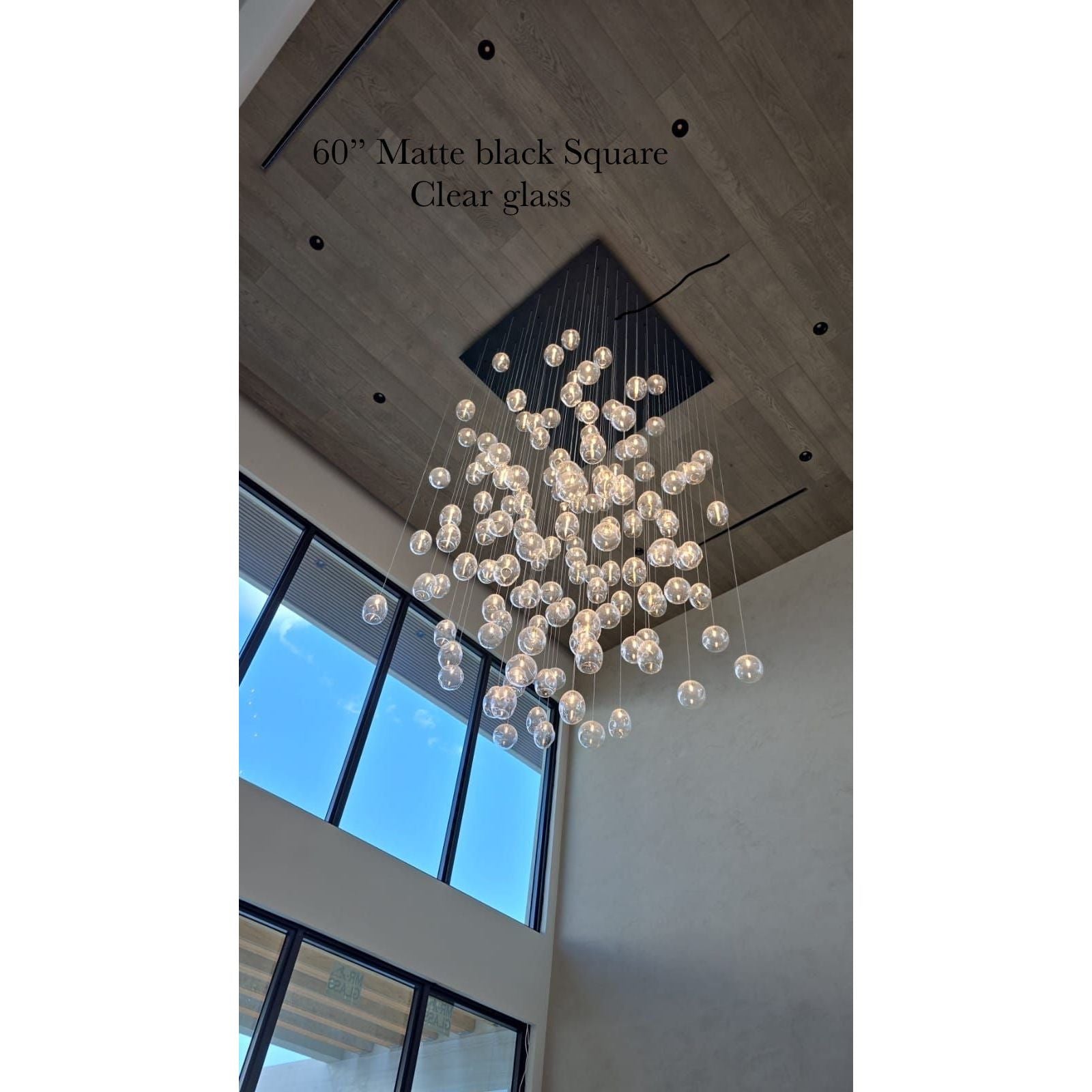 Zara Square Rainfall / Waterfall Glass Globe / Bubble Chandelier - Italian Concept