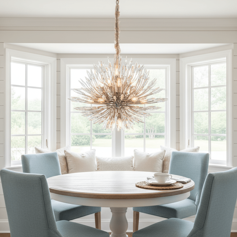 21" Lacquered Brass in breakfast nook