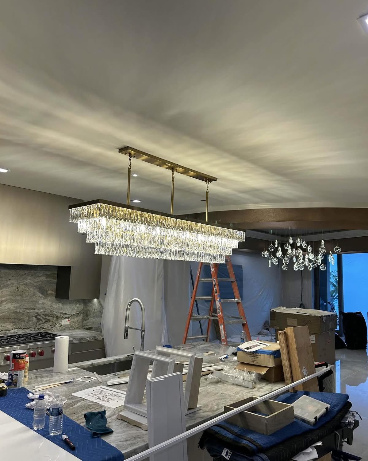 Glacier Rectangular Crystal Chandelier