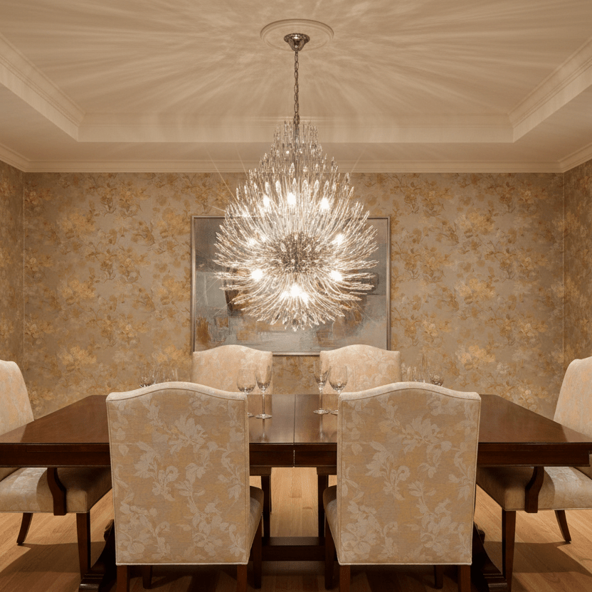 43" Polished Nickel in elegant dining