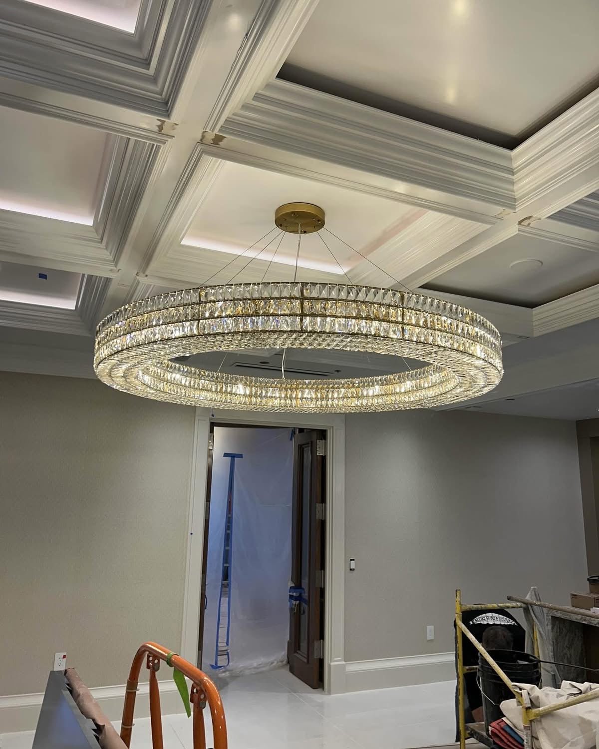 Mia Round Halo Crystal Ring Chandelier