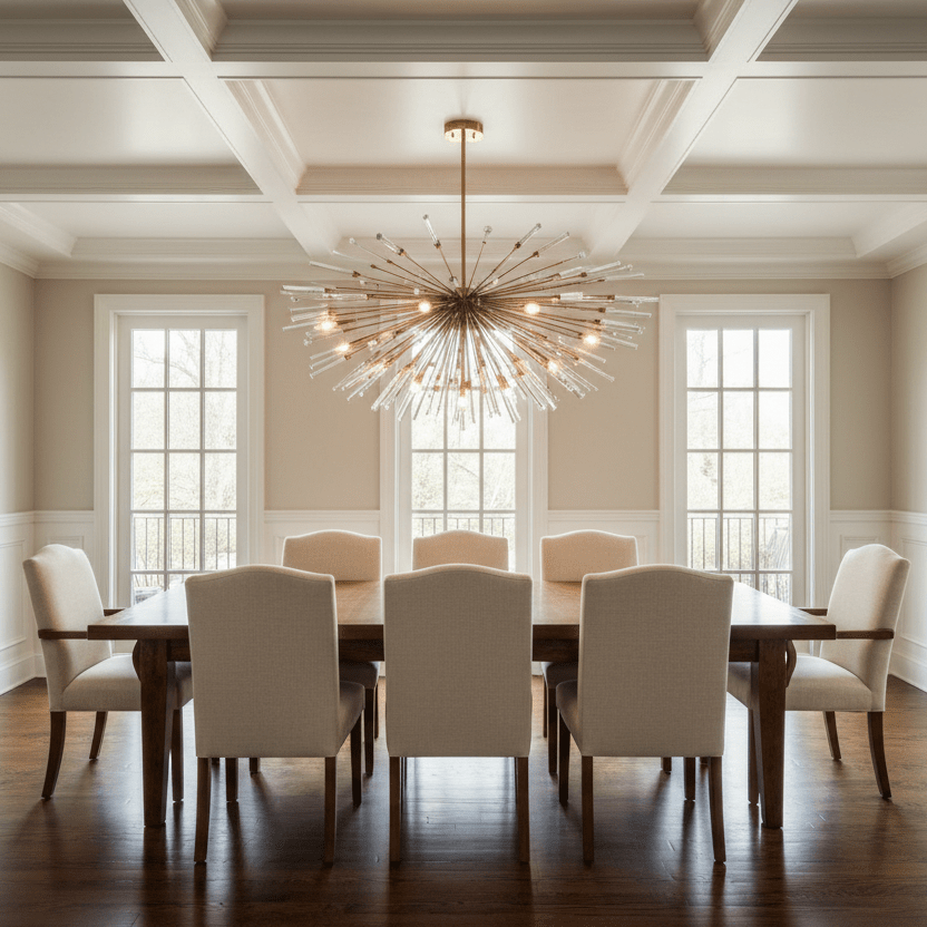 60" Brass in formal dining room