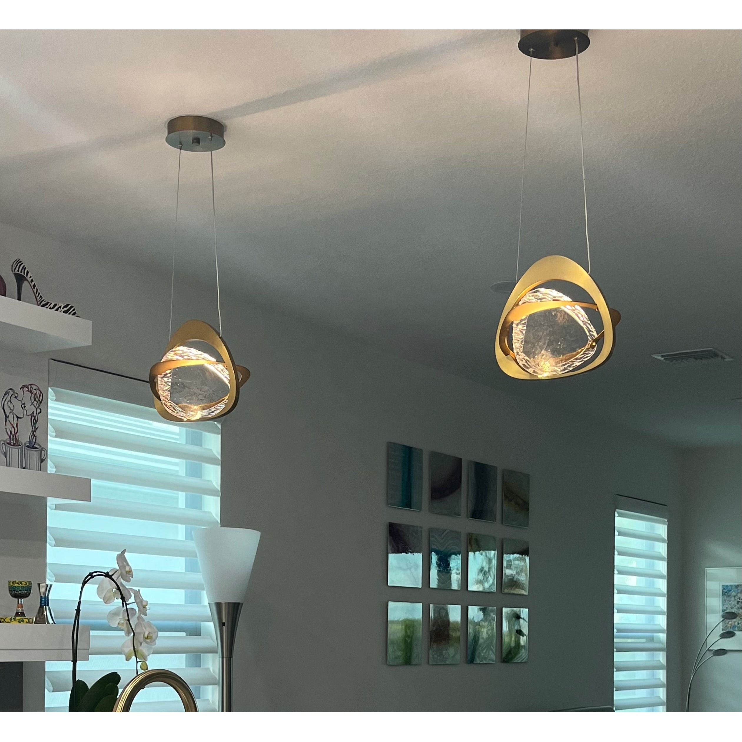 Natural Stone LED Industrial Crystal Pendant Light