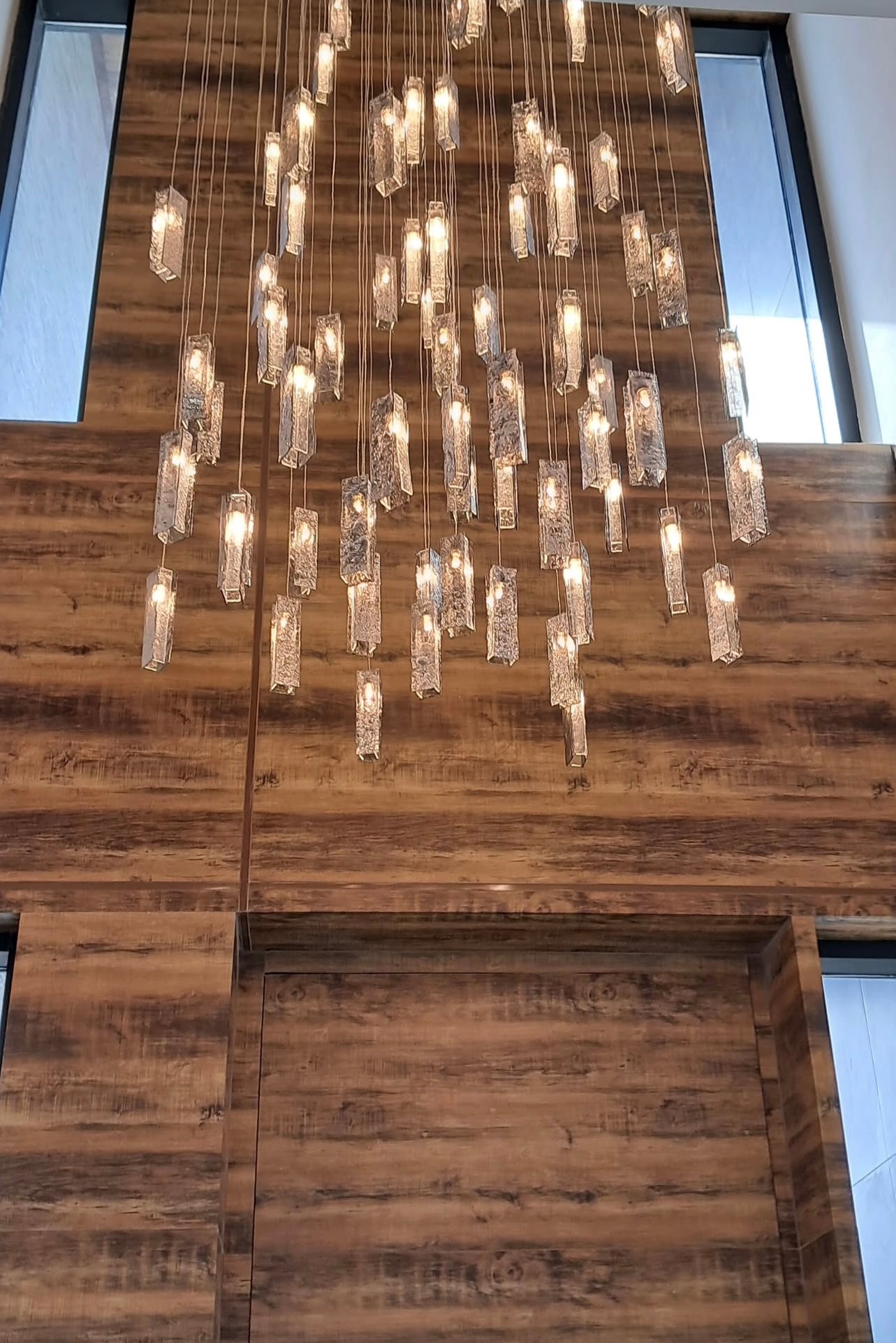 Rain Round Cluster Glass tile Pendant Chandelier