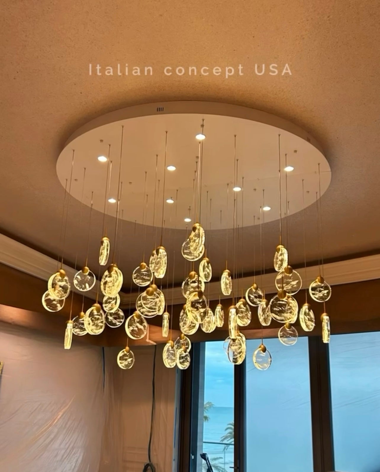 Aurora Cloud Glass Cluster LED Pendant Light