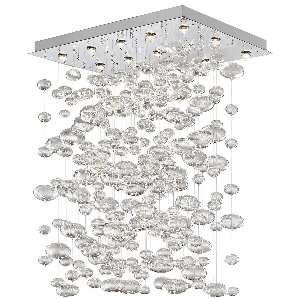 Fountaine Rectangle Bubble Glass Globe Chandelier