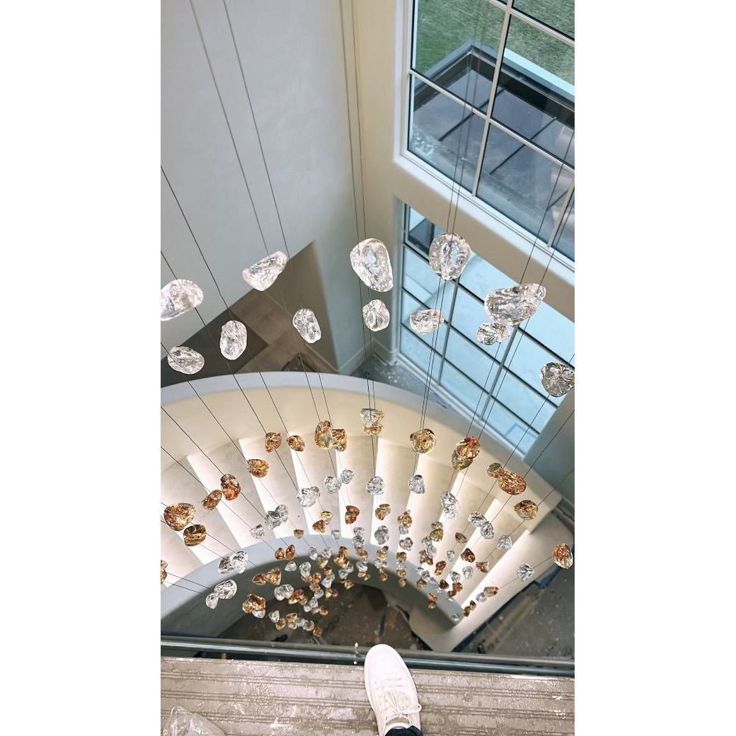 Rainfall Glass Gem Stone Chandelier - Italian Concept