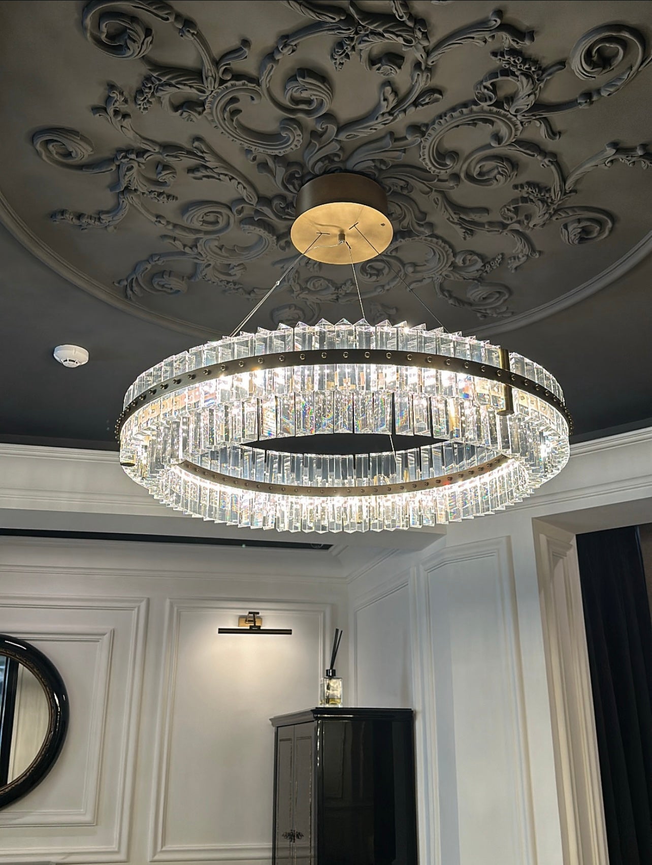 Aquinox 2-Tier Round Crystal Ring LED Chandelier