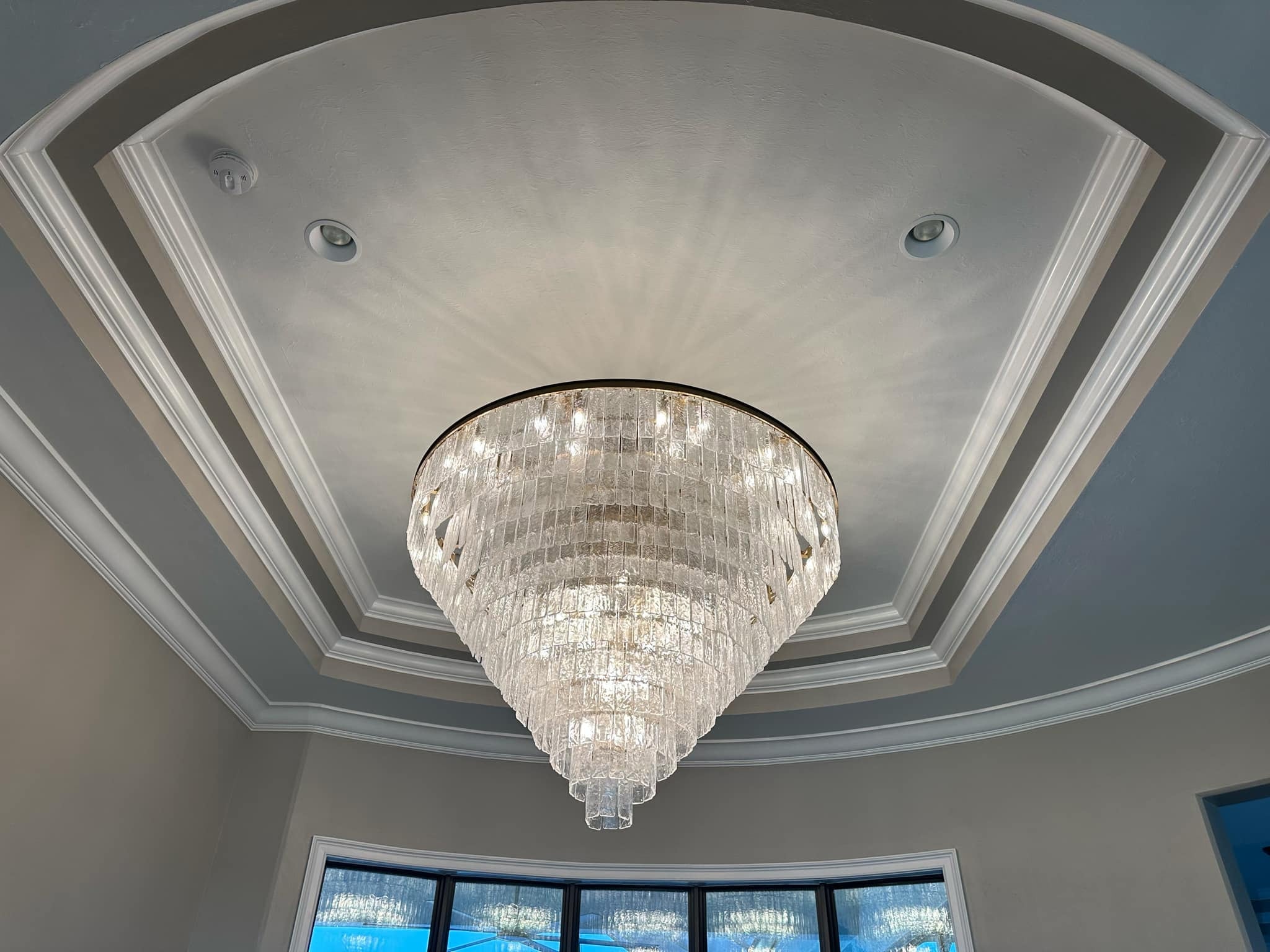 Seline Cracked Textured Glass Round Chandelier Collection