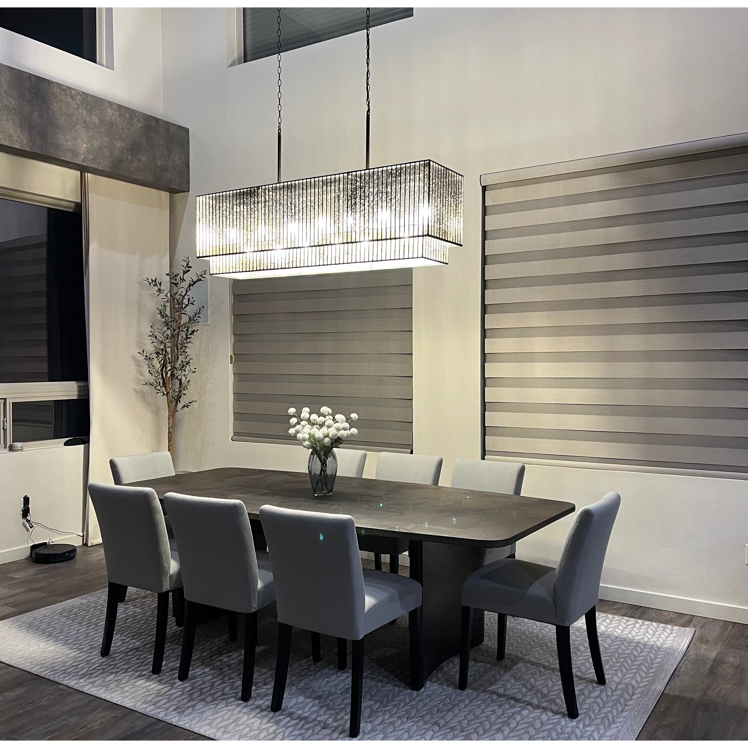 Linear Rectangular Mercury Glass Chandelier - Italian Concept