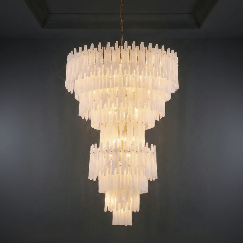 Blanche Tiered Murano Glass Chandelier - Chandelier