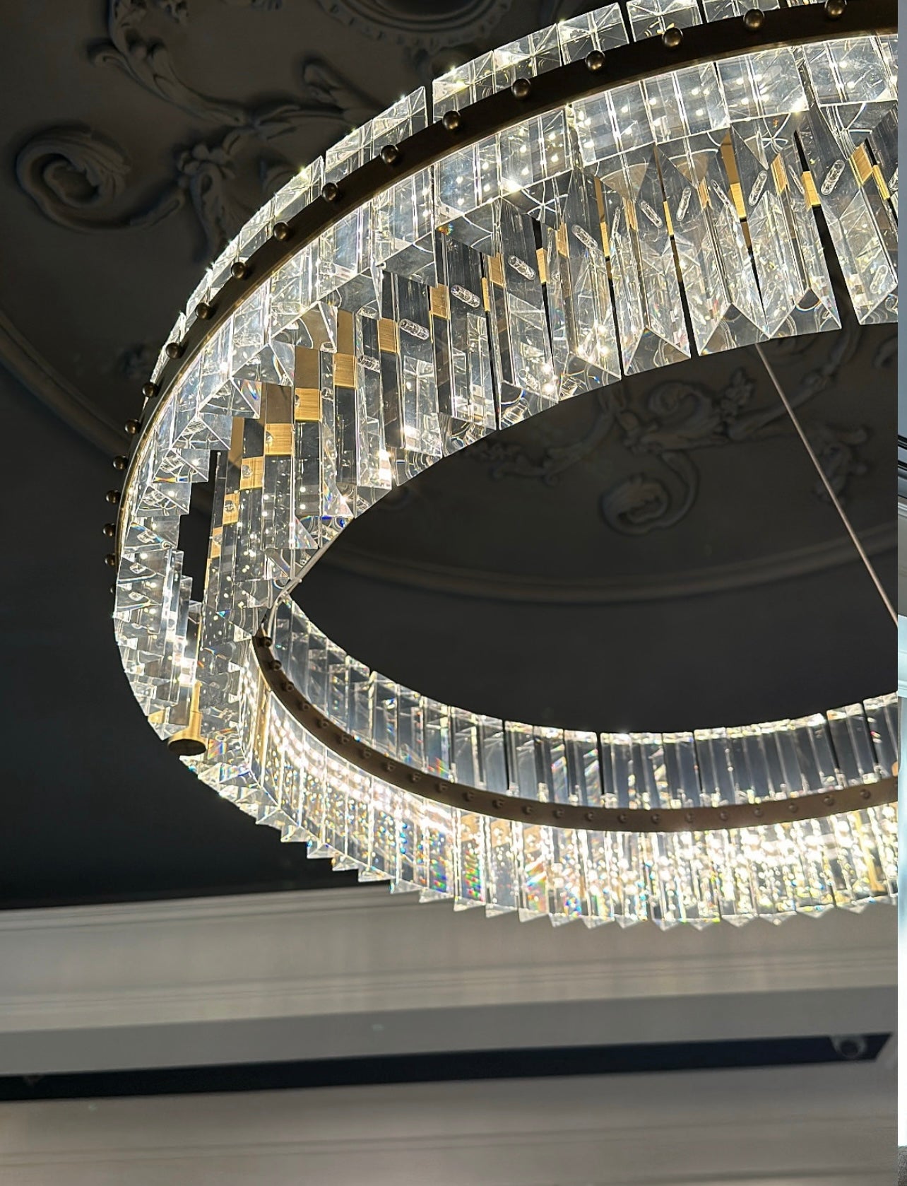 Aquinox 2-Tier Round Crystal Ring LED Chandelier