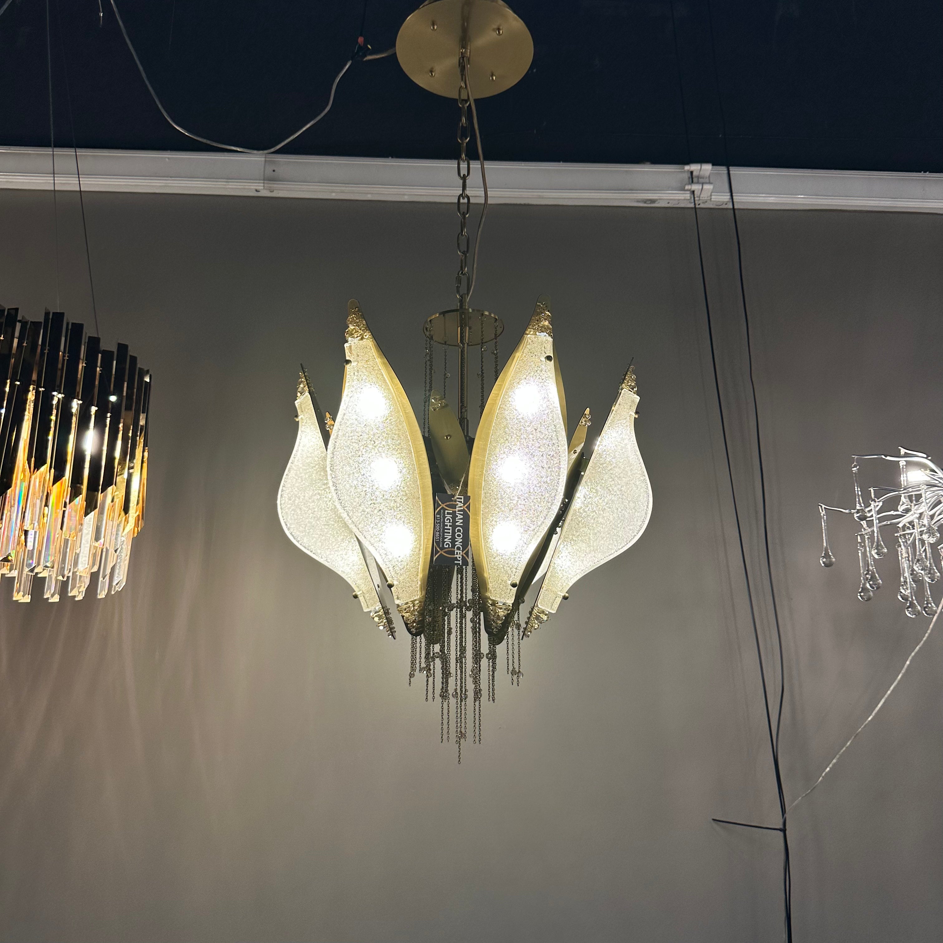 Aria Closed-Flower Crystal Murano Chandelier - Italian Concept