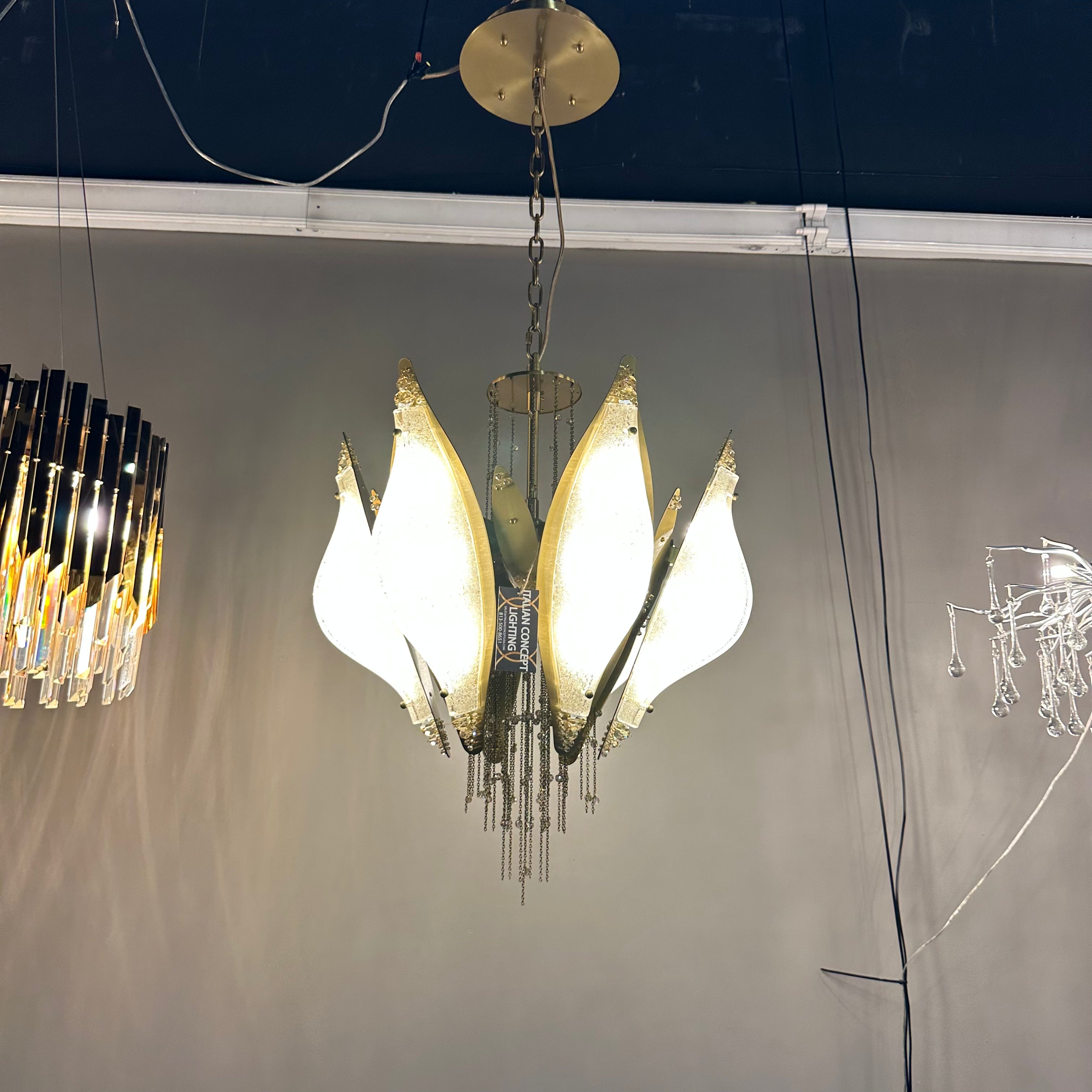 Aria Closed-Flower Crystal Murano Chandelier - Italian Concept