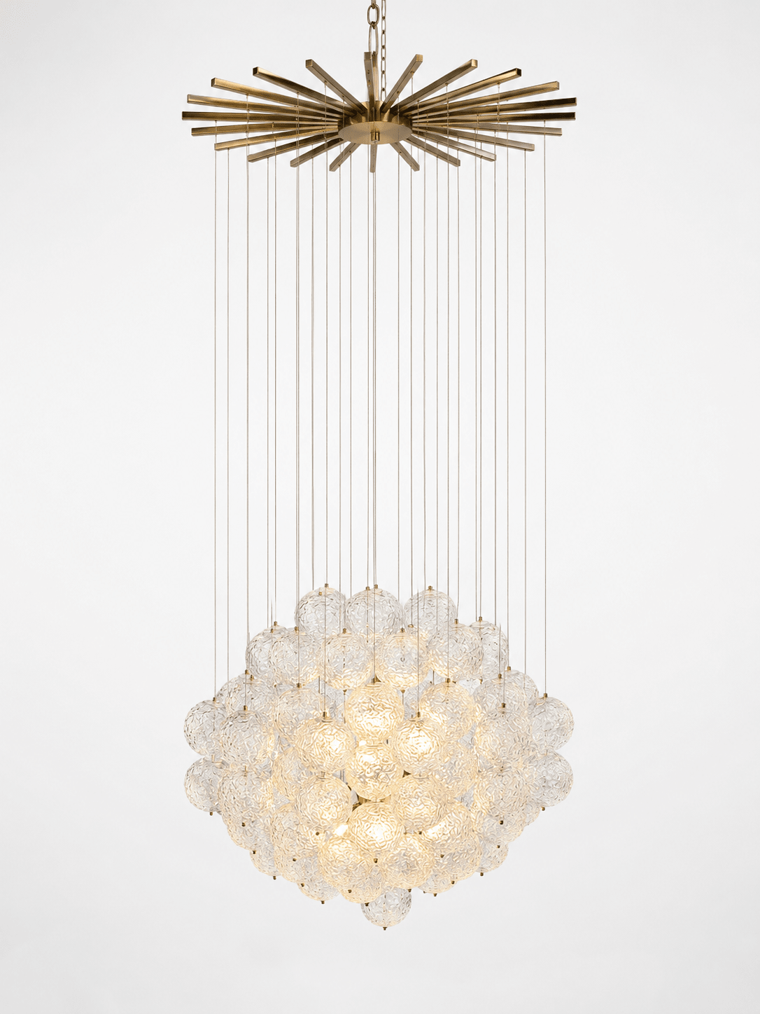 Solara Sunburst Bubble Glass Chandelier