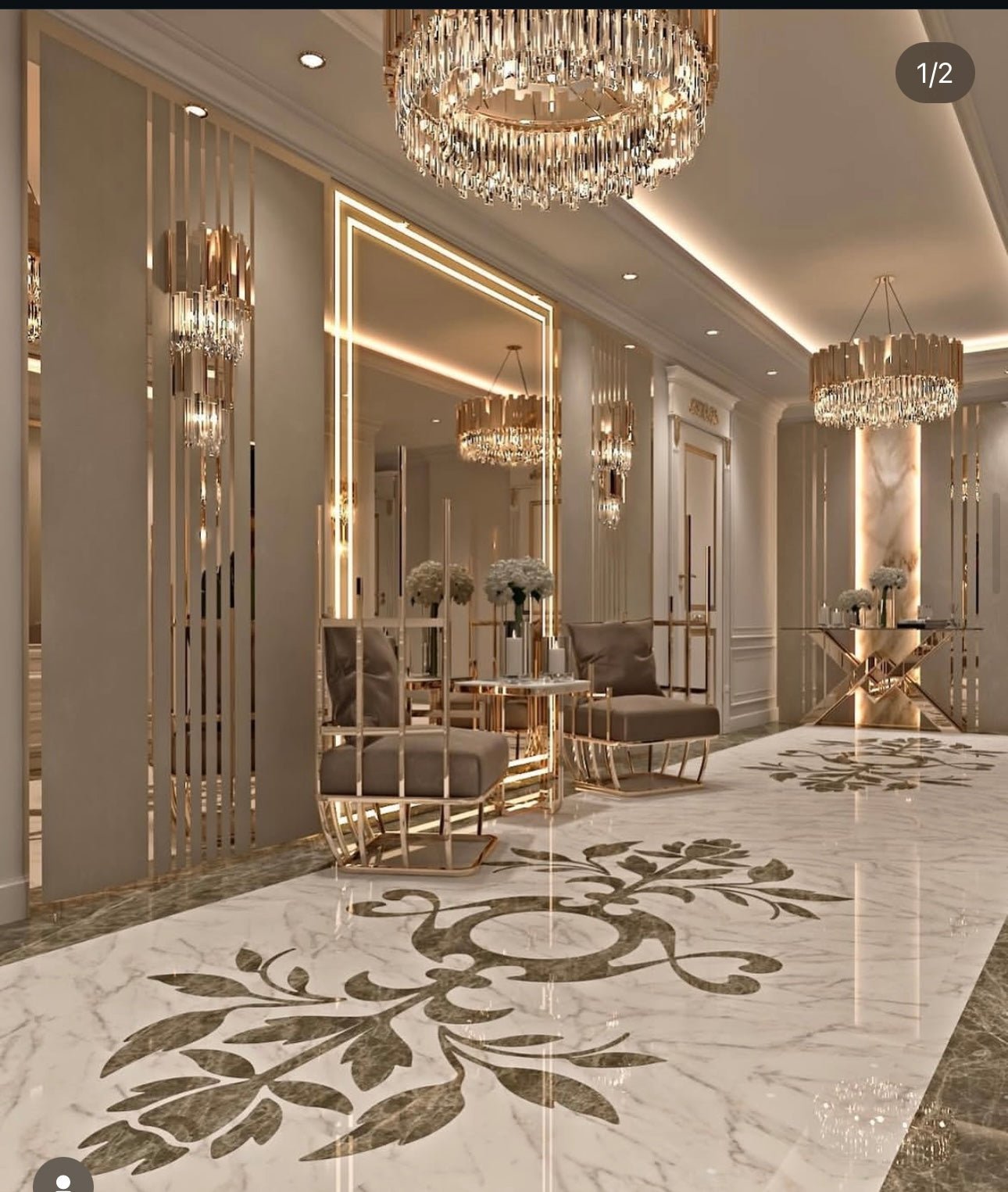 Colonnade 2-Tier Round Crystal Chandelier - Italian Concept