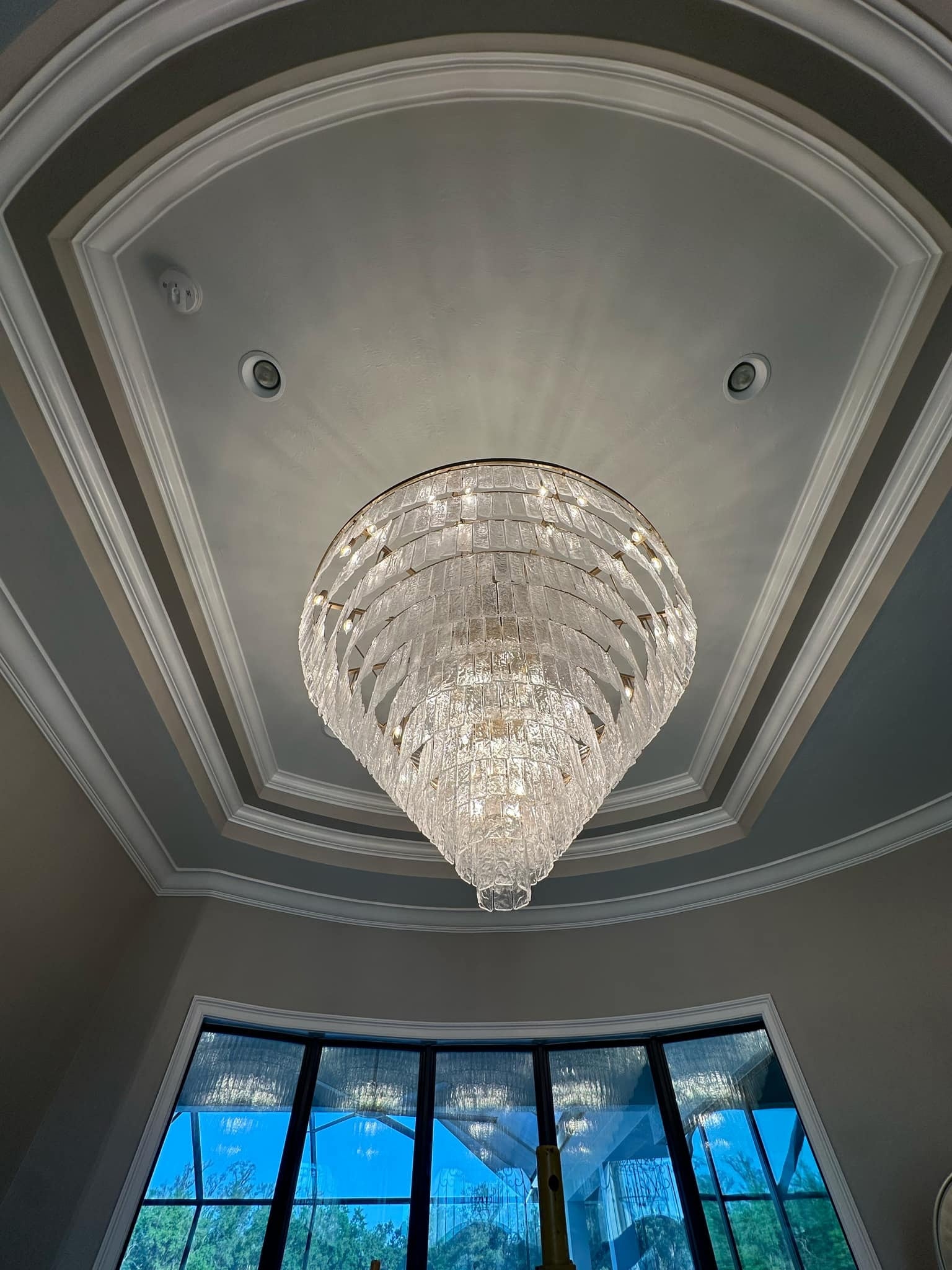 Seline Cracked Textured Glass Round Chandelier Collection