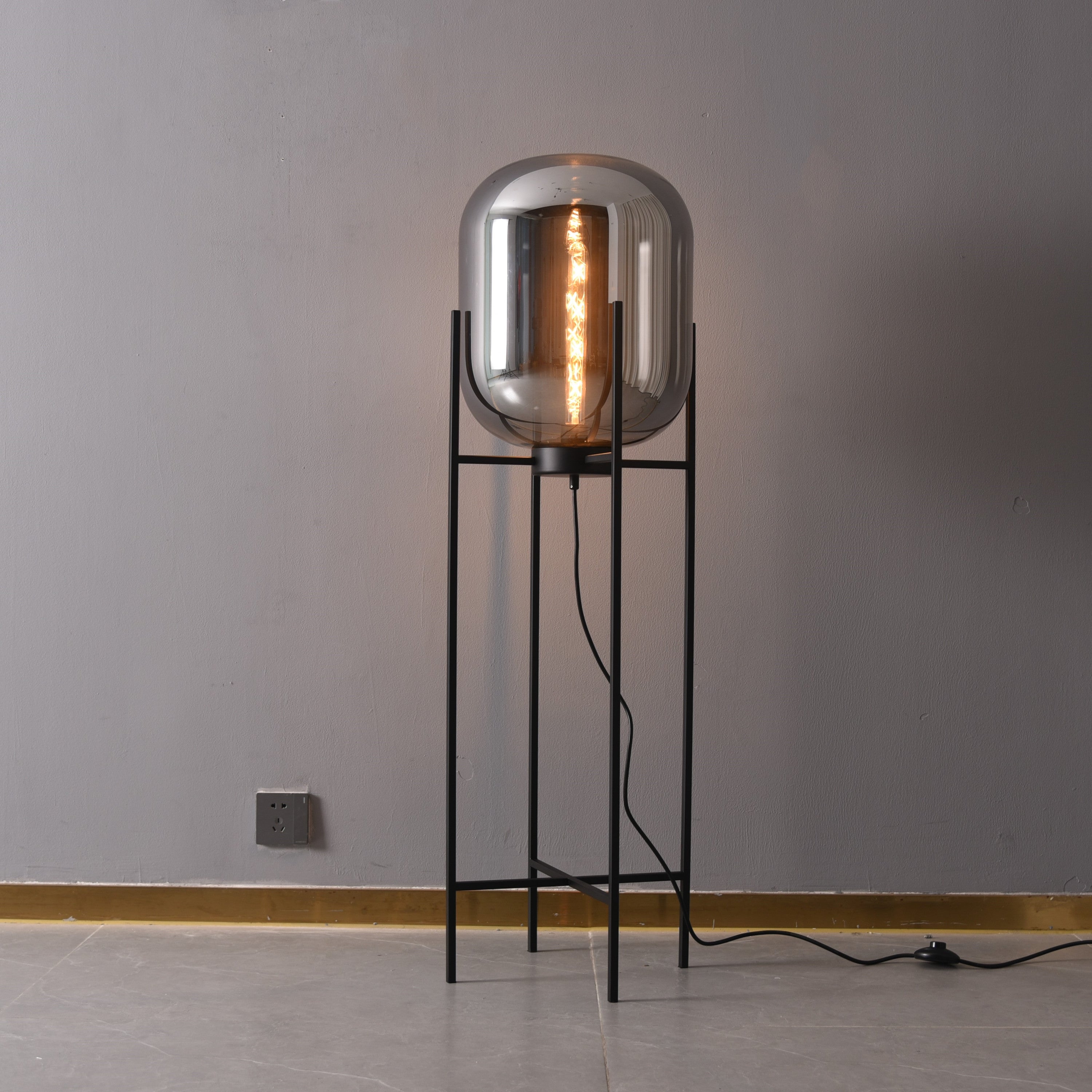 Lily Summers Hand-Crafted Blown Glass Bubble Floor Lamp - Italian Concept