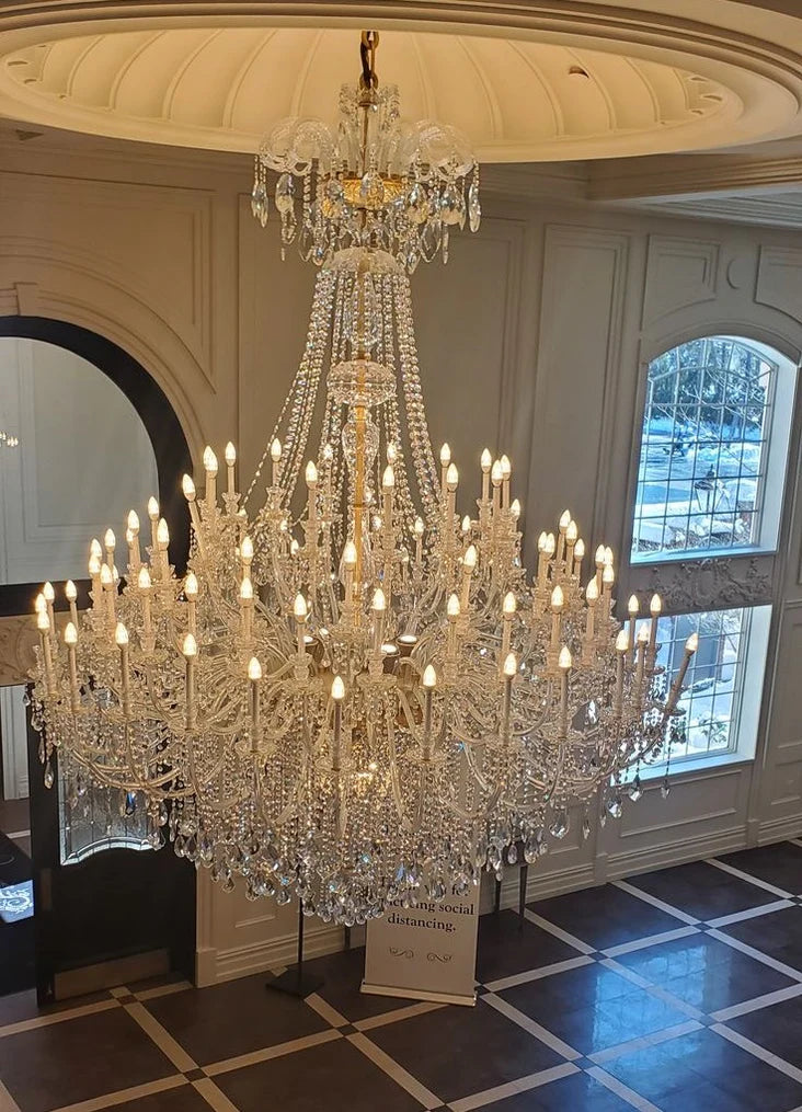 Louise 72 Light Crystal Arm Maria Theresa Classic Crystal Chandelier
