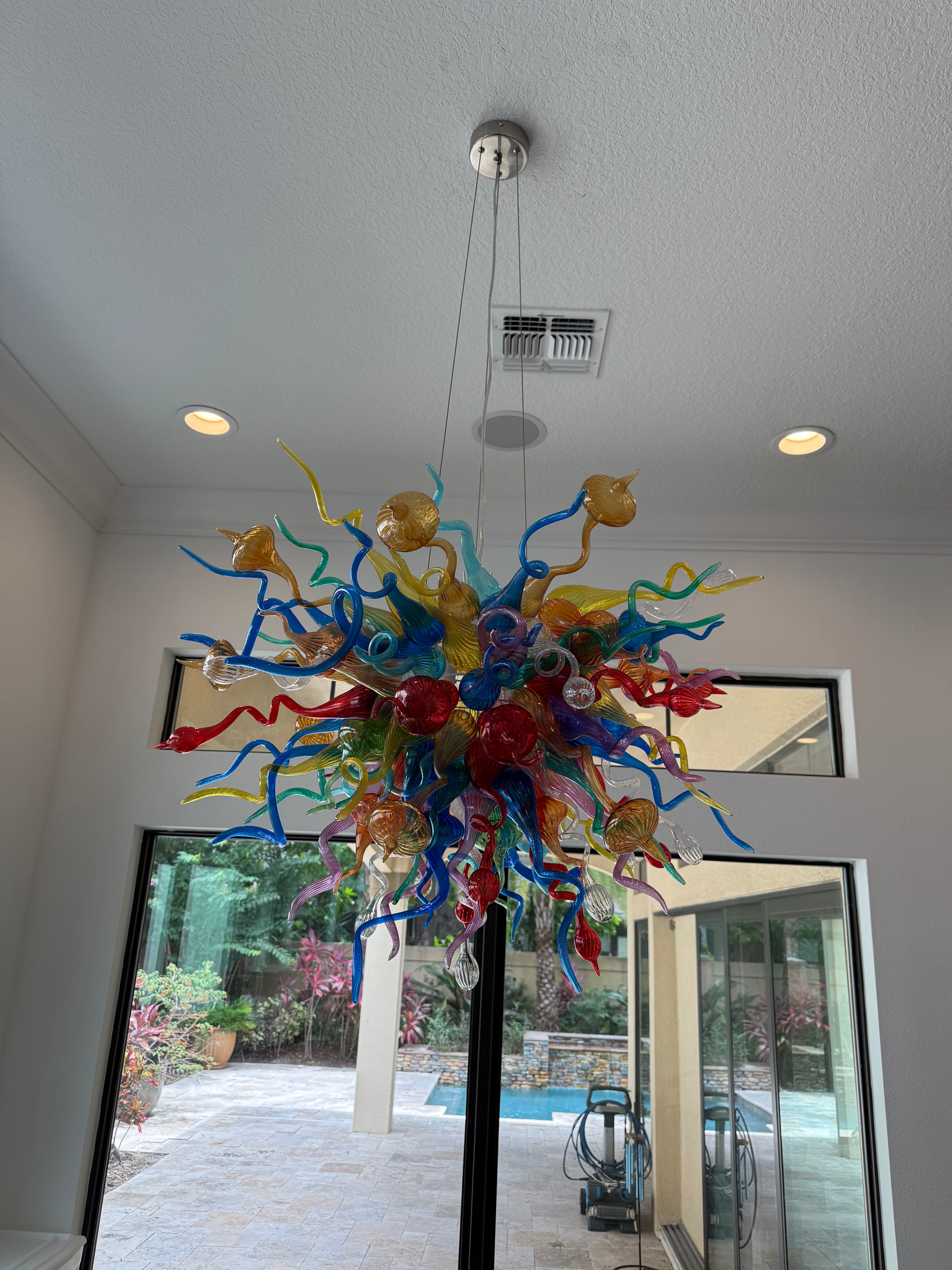 Lincoln MultiColor Murano Sputnik Glass 30" Wide Chandelier