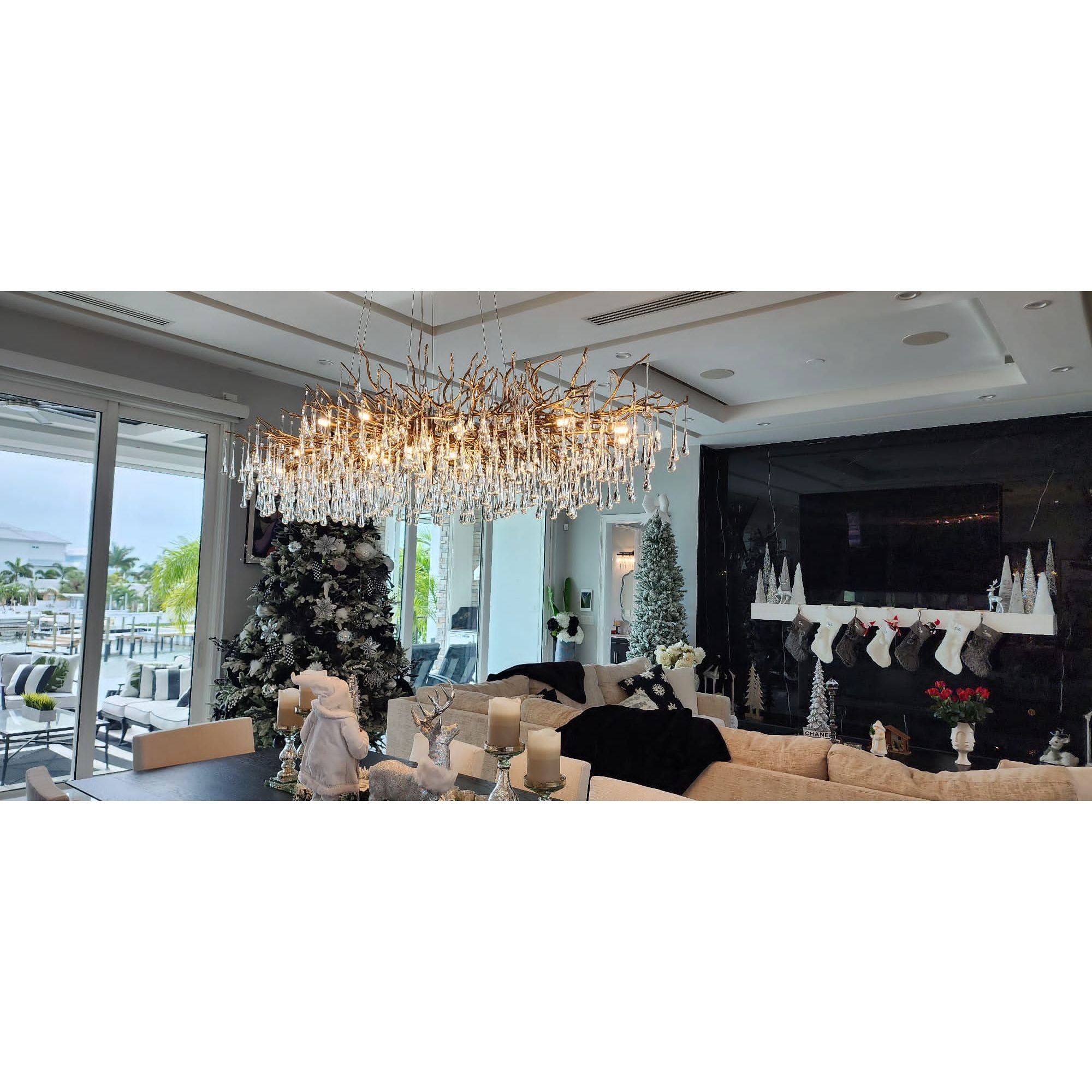 Livio Oval Branching Teardrop Chandelier - Italian Concept