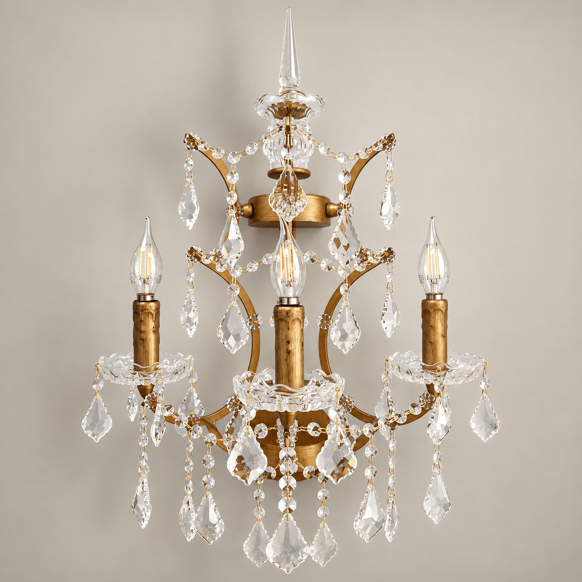 Maria Theresa 3-Light Crystal Shard Sconce