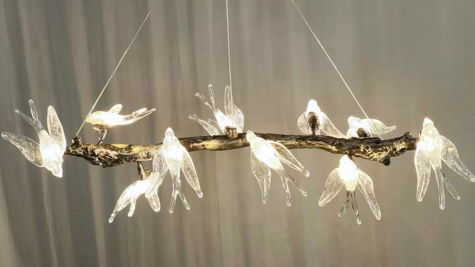 Bird Song Branching Round Teardrop Chandelier - Italian Concept
