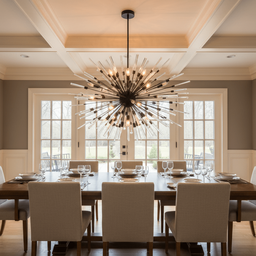 Black Aisar Sputnik in formal dining room