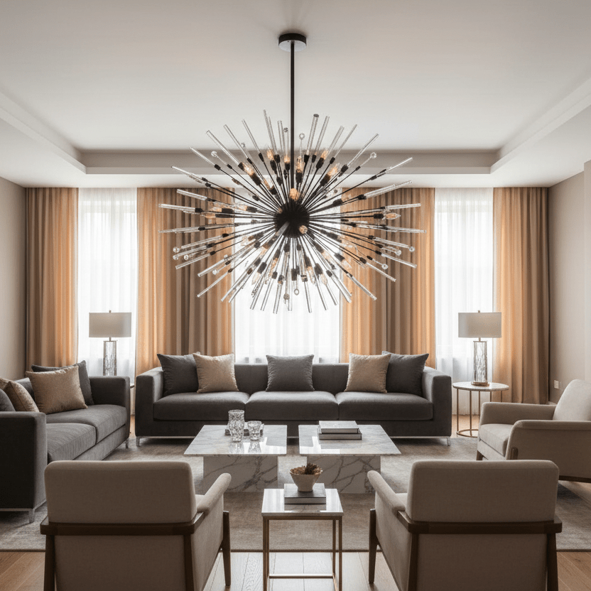 Black Aisar Sputnik in luxury living room