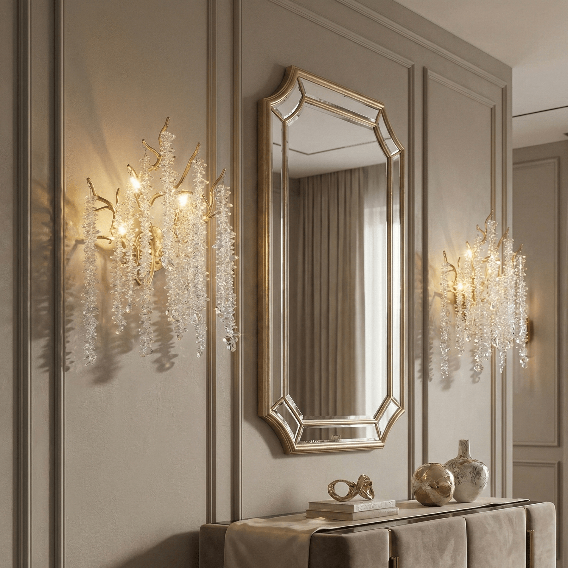 Catherine Crystal Branching Sconce - Sconce