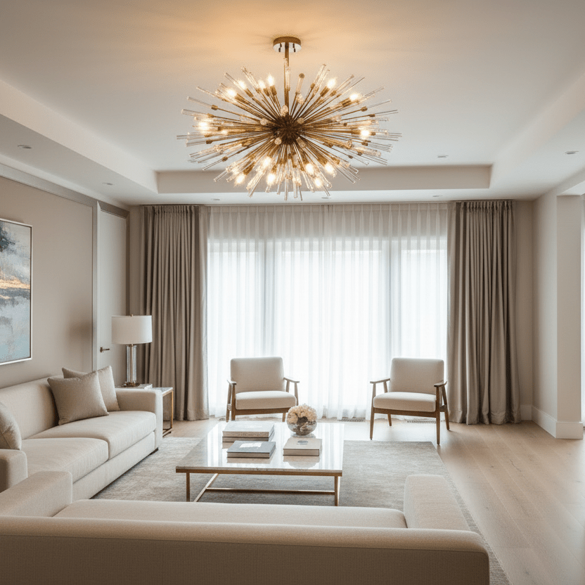 Full Aisar Sputnik in luxury living room