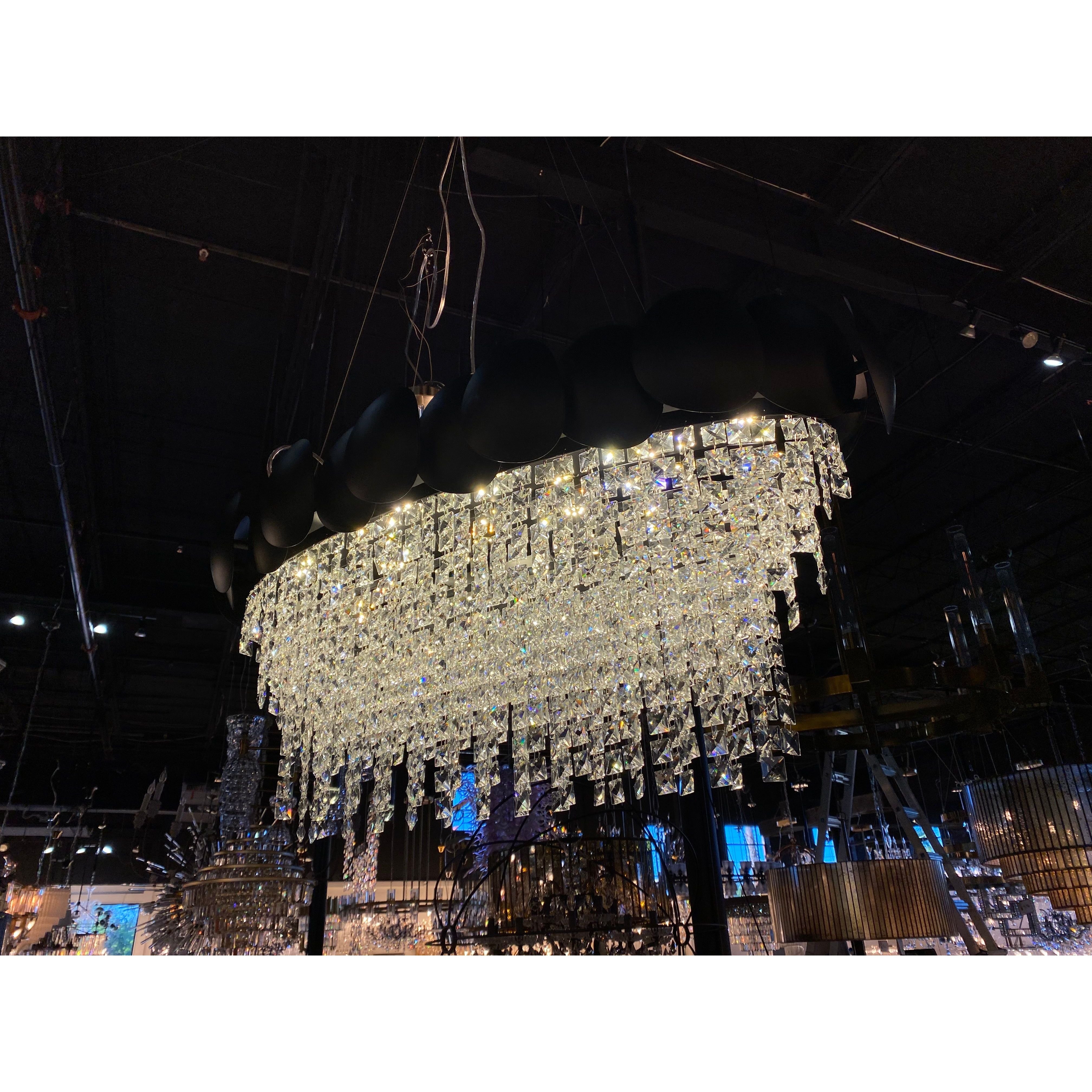 Amadeo Black Frame Clear Crystal Chandelier