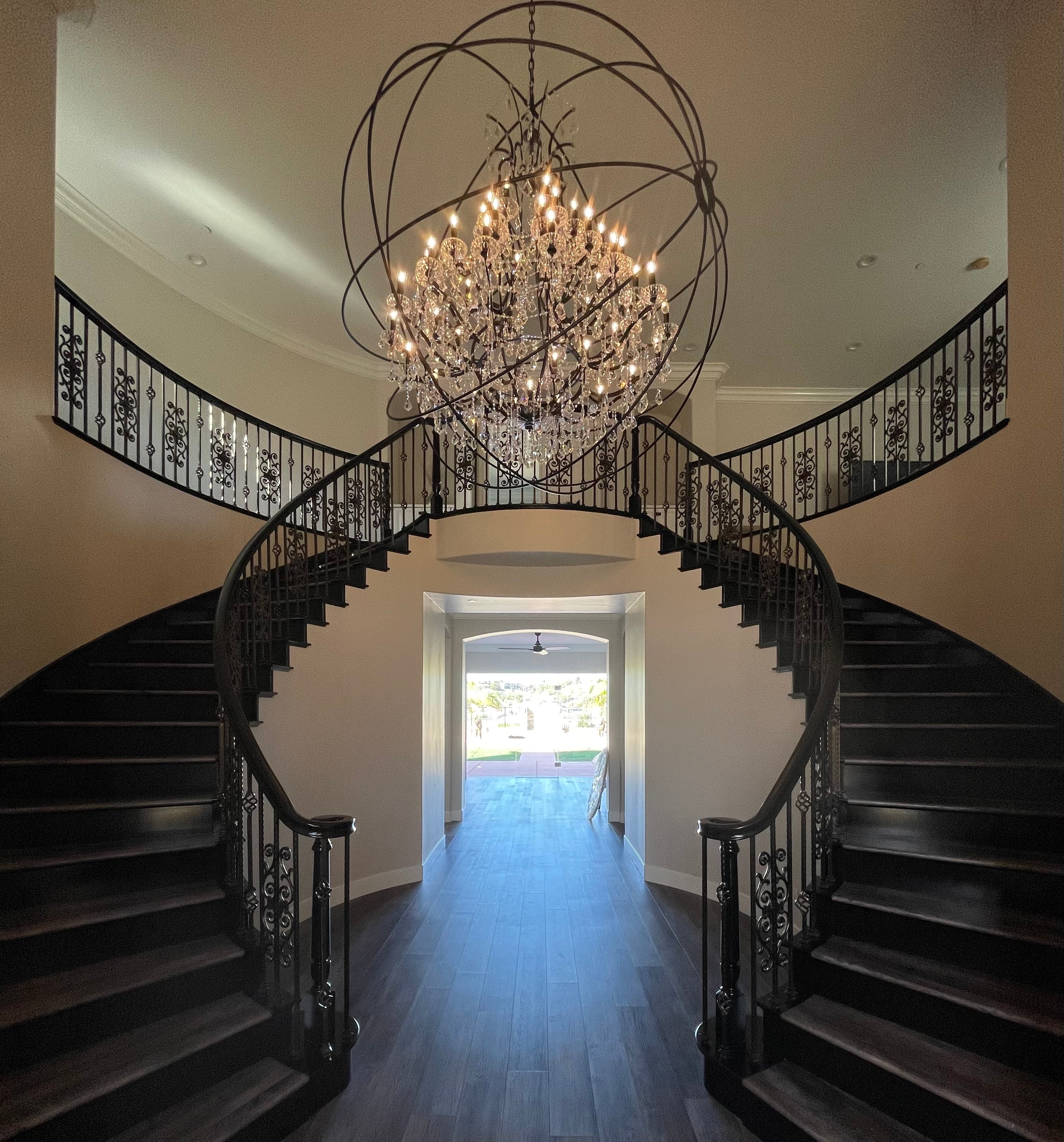 MN Iron Orb Crystal Chandelier