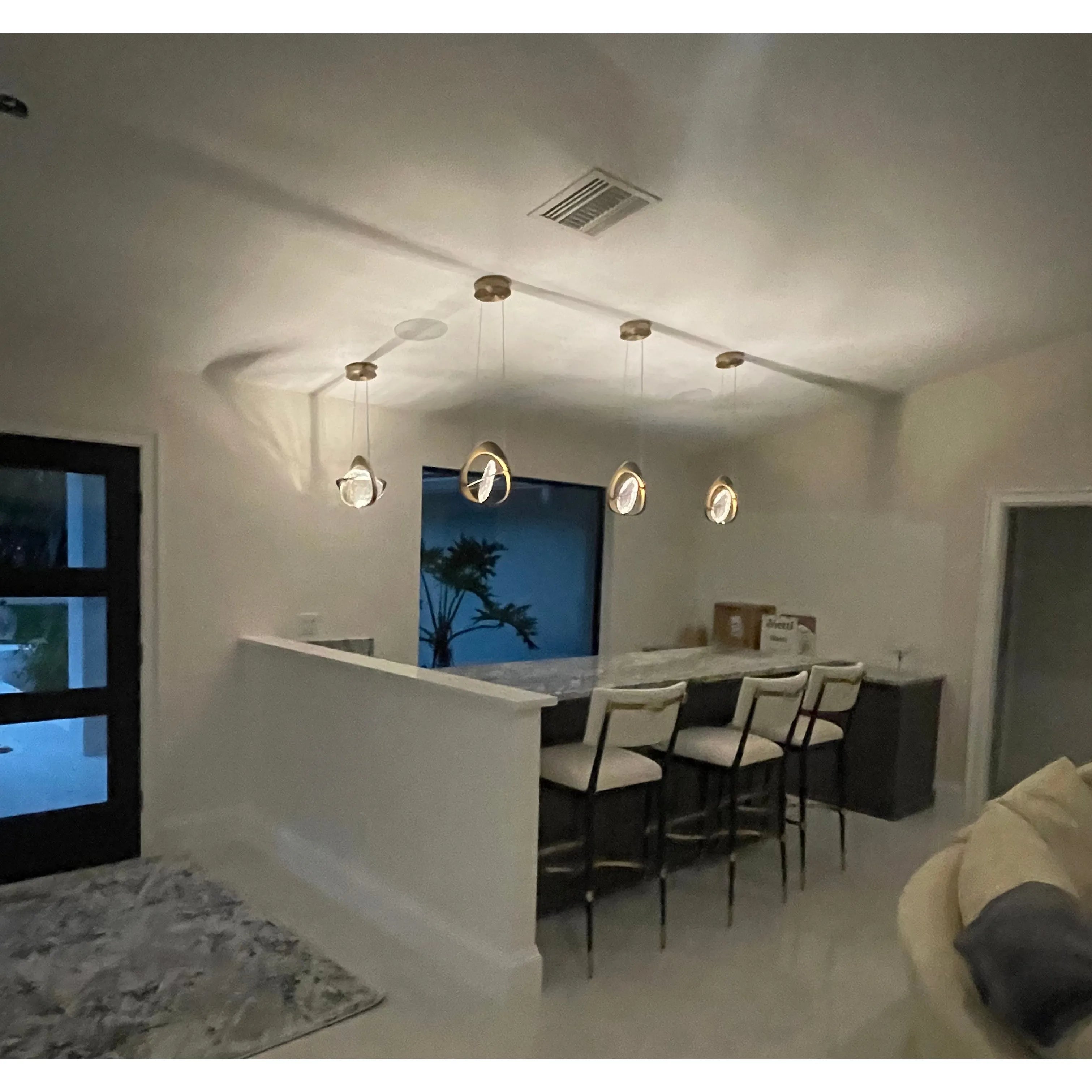 Natural Stone LED Industrial Crystal Pendant Light