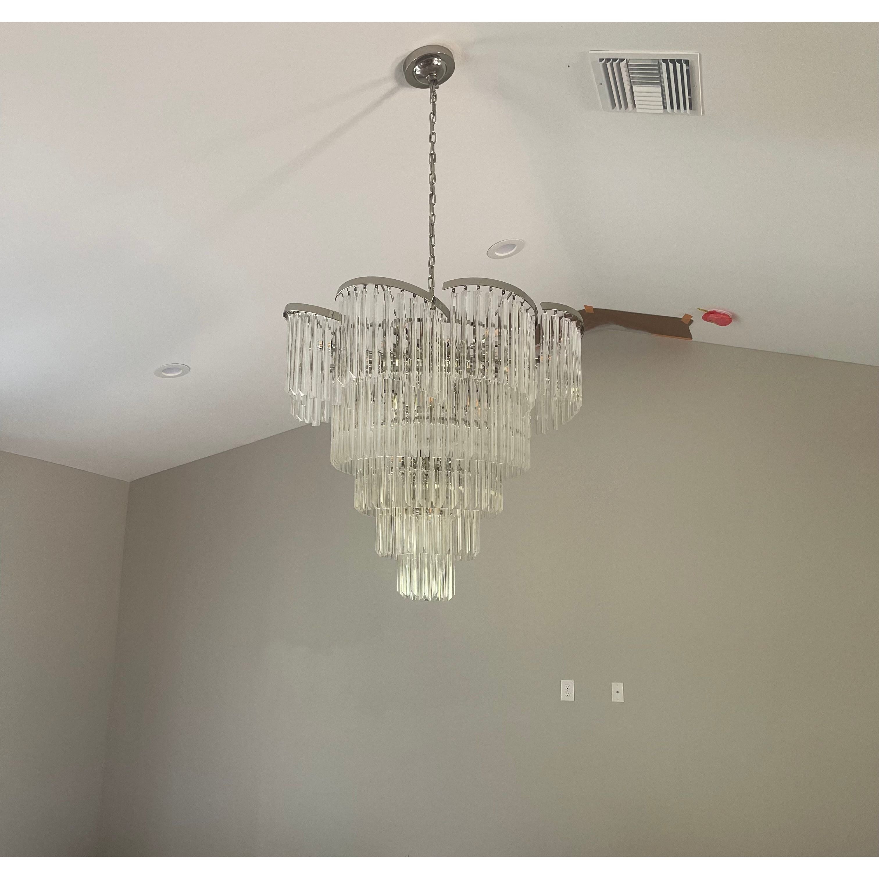 Twin Palms Round Crystal Chandelier - Italian Concept