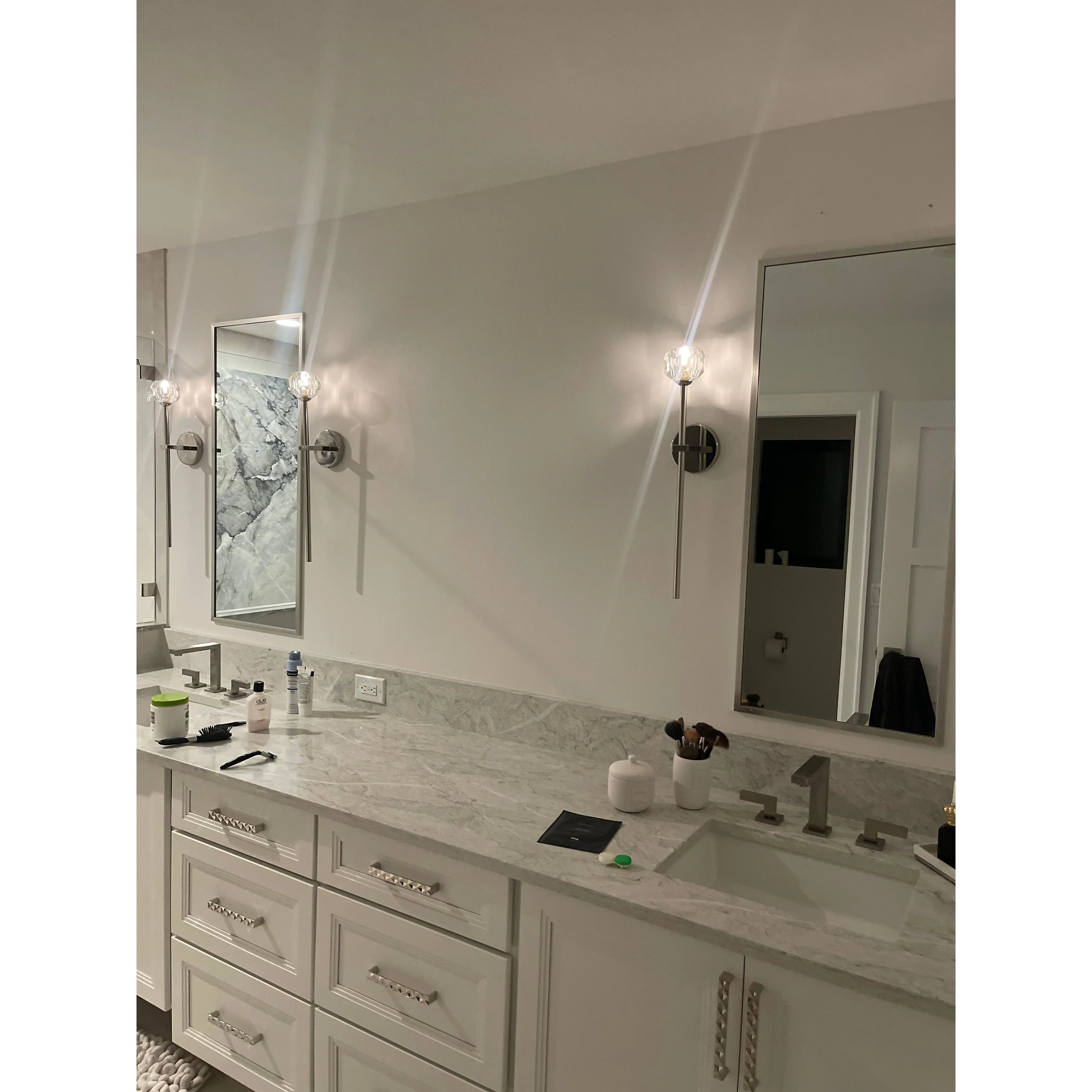 Blu Dior Crystal Prysm Torch Sconce - Italian Concept