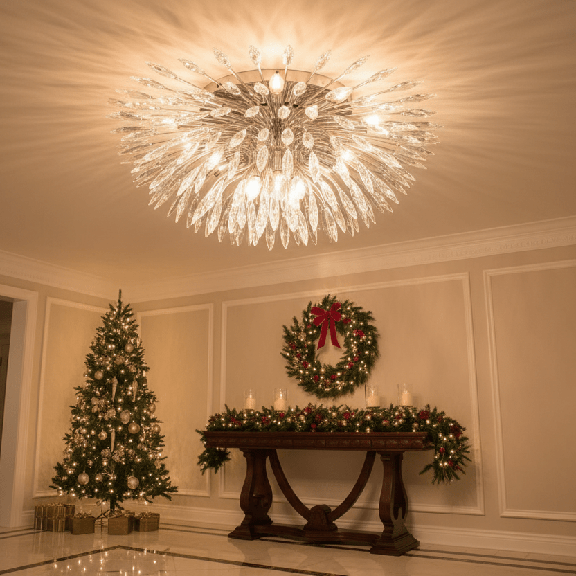Lily Starburst Crystal Chandelier Christmas Lifestyle