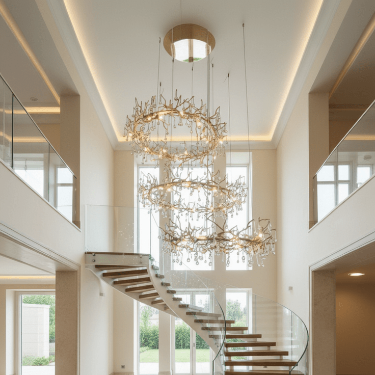 Livio Halo Branching Round Teardrop Chandelier - Chandelier