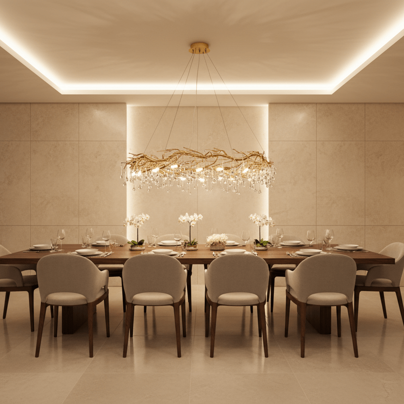 Livio Halo Branching Round Teardrop Chandelier - Chandelier