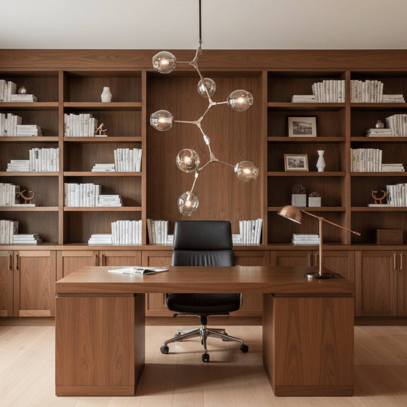 Polished Nickel Smoke Glass - Home Office