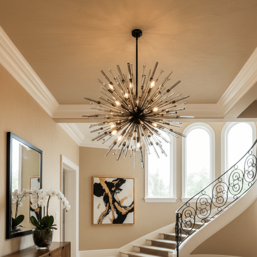 Smaller fuller black Aisar Sputnik in foyer
