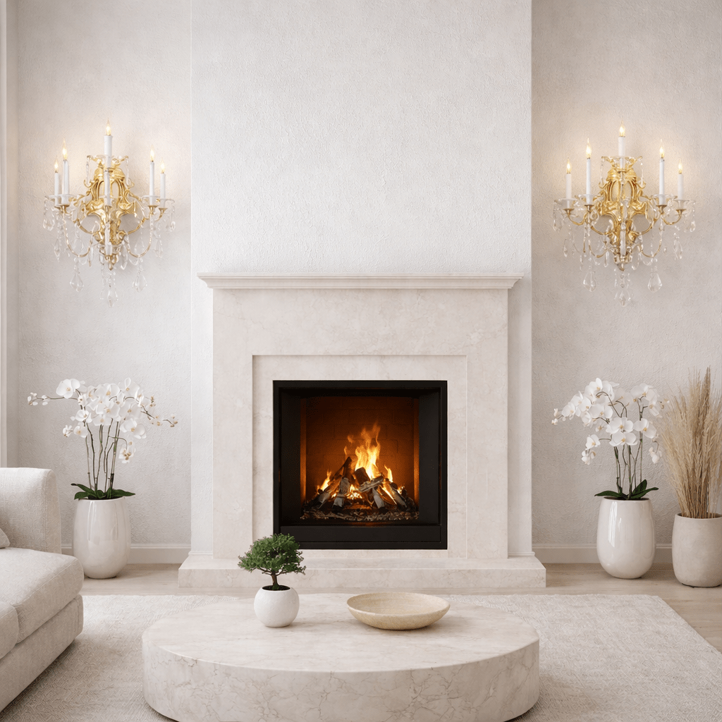 Eleonor 6 light Victorian sconce displayed in a formal living room with ornate furnishings and vintage accents