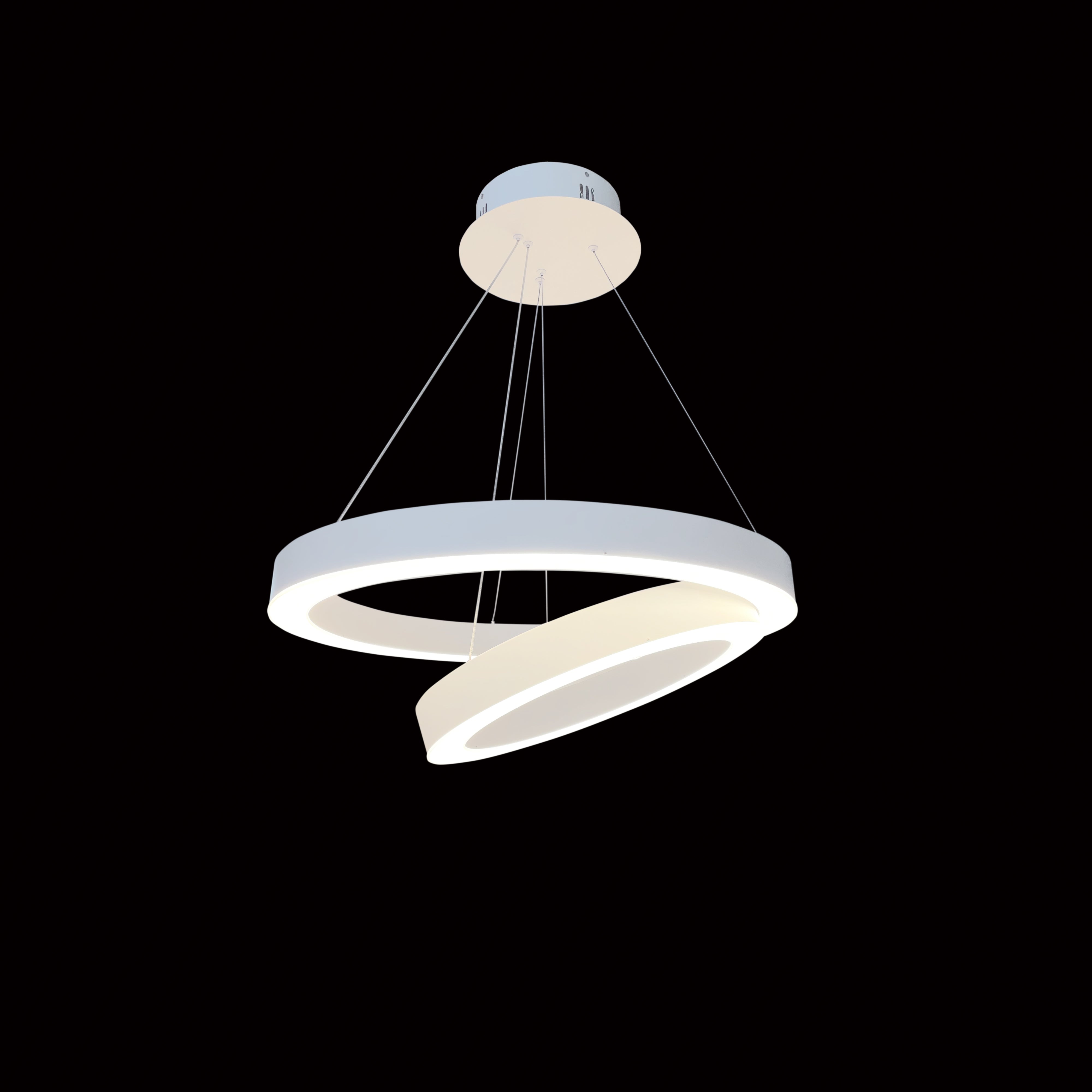 Liana Matte White Round LED Ring Chandelier - Italian Concept -