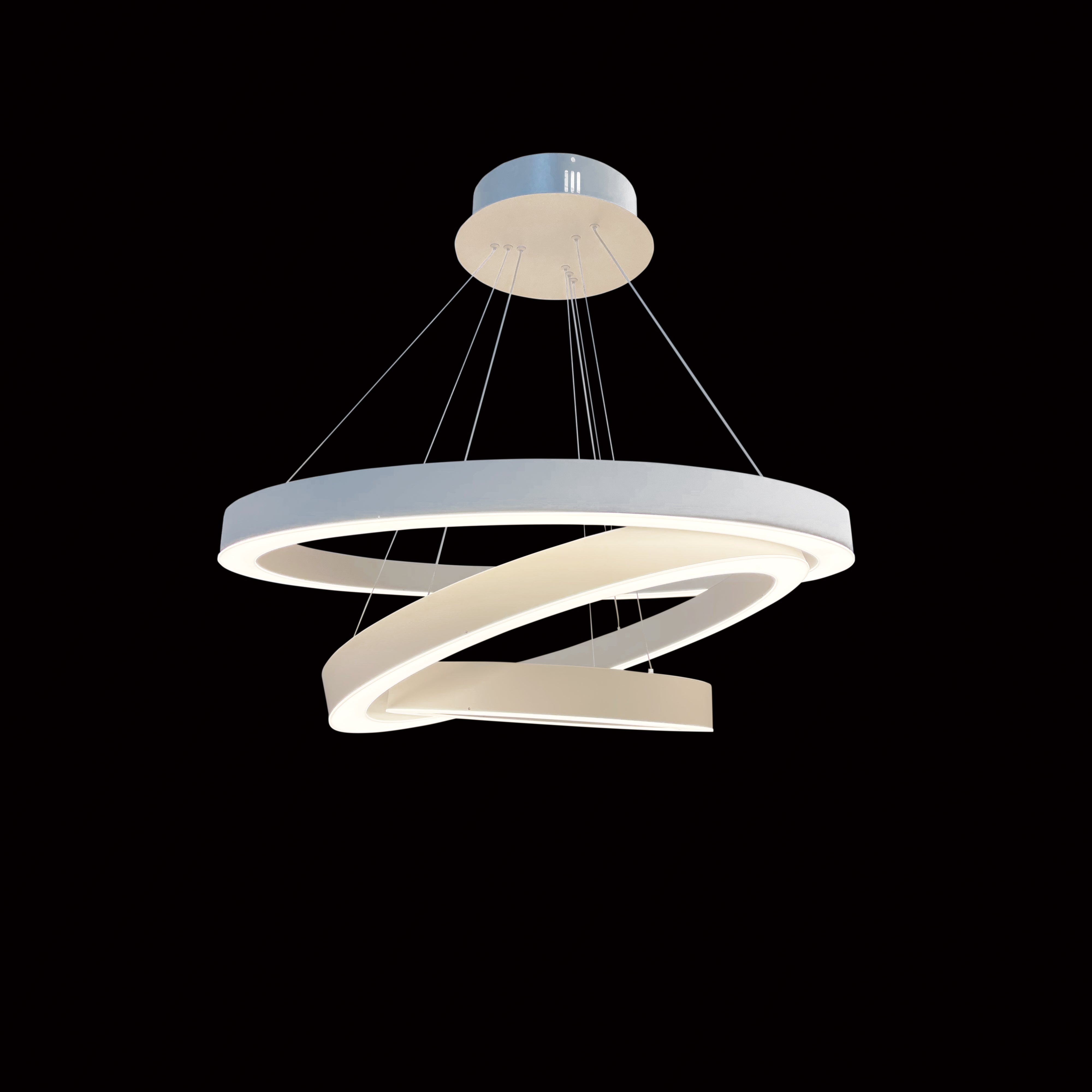 Liana Matte White Round LED Ring Chandelier - Italian Concept -