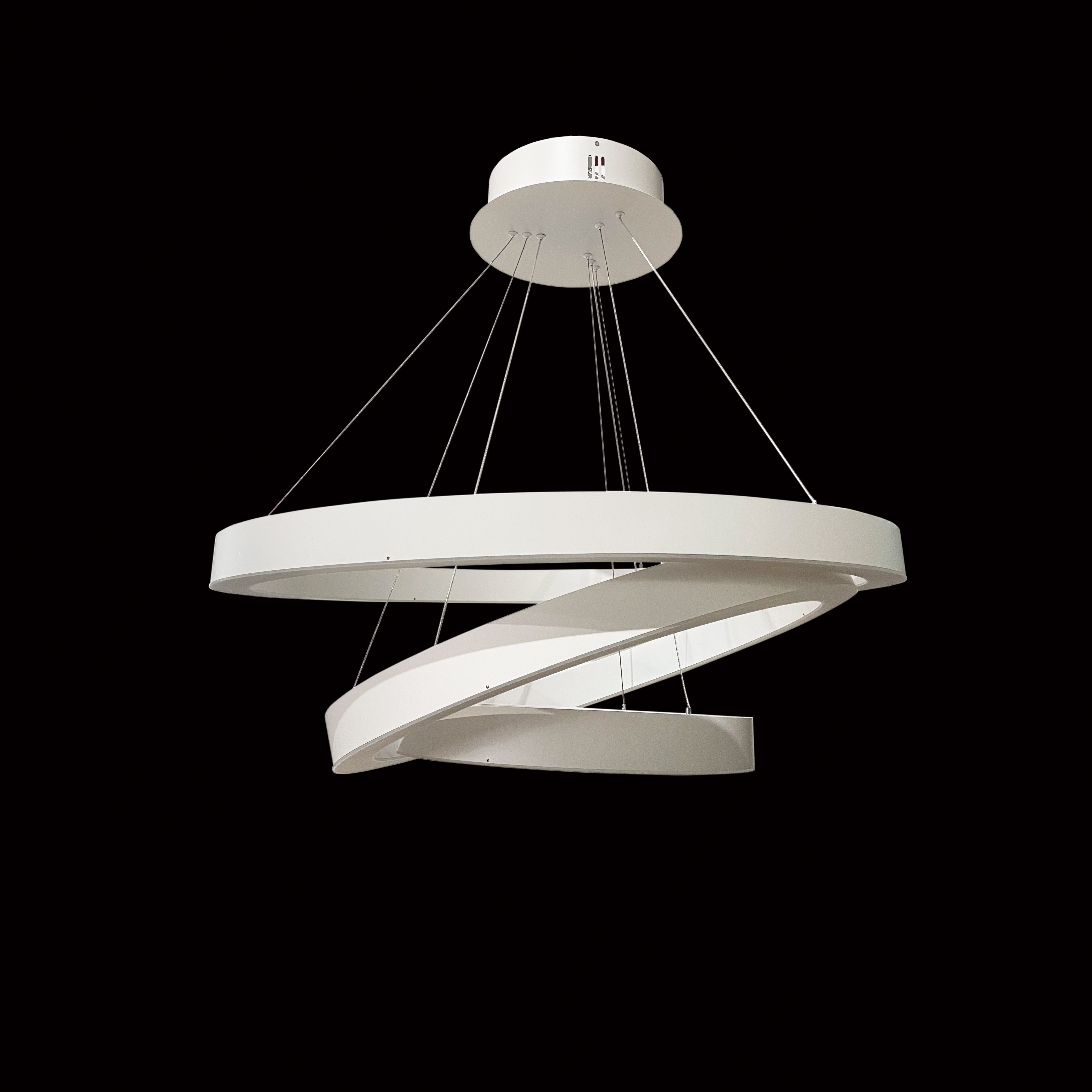Liana Matte White Round LED Ring Chandelier - Italian Concept -