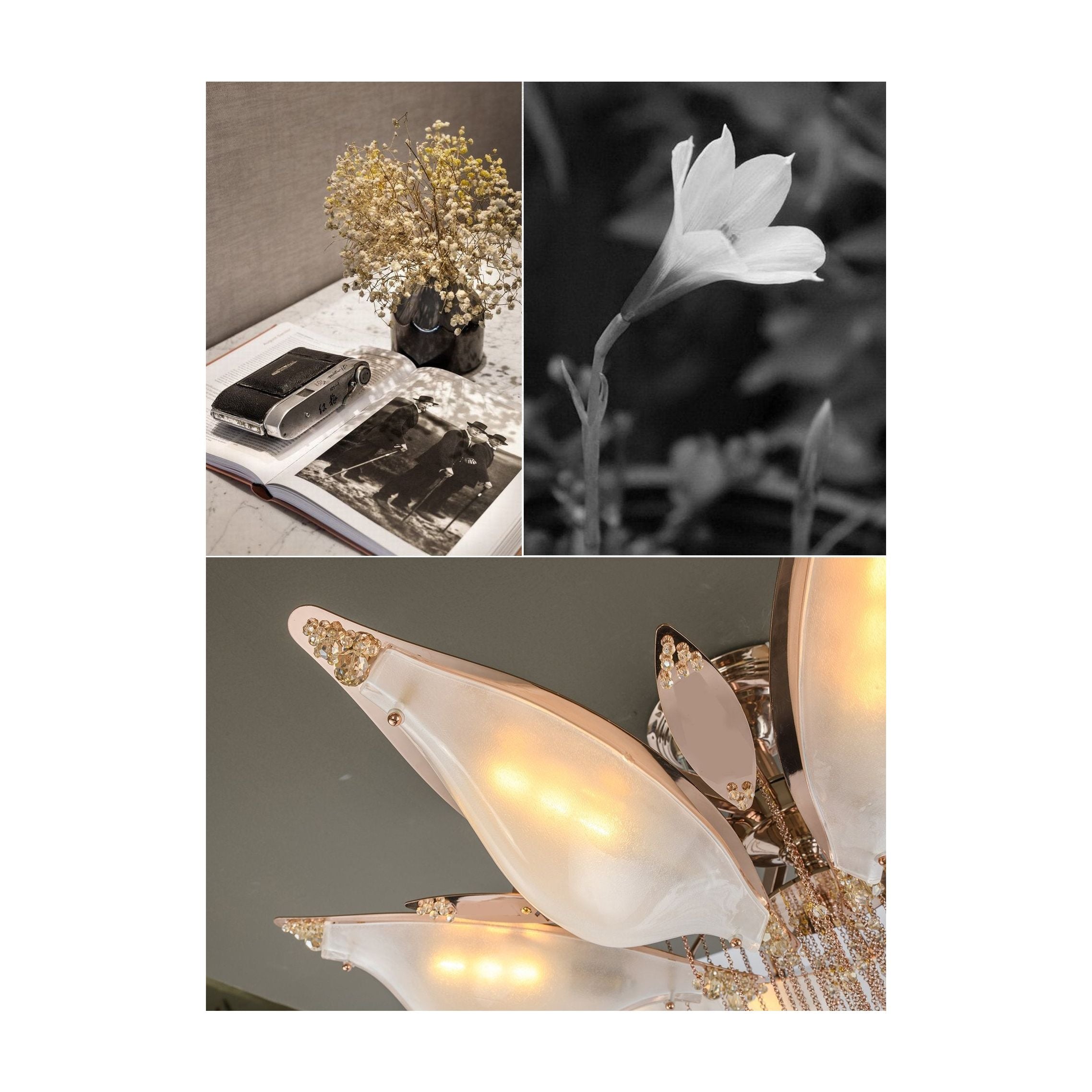 Aria Open-Flower Crystal Murano Flushmount Chandelier - Italian Concept -