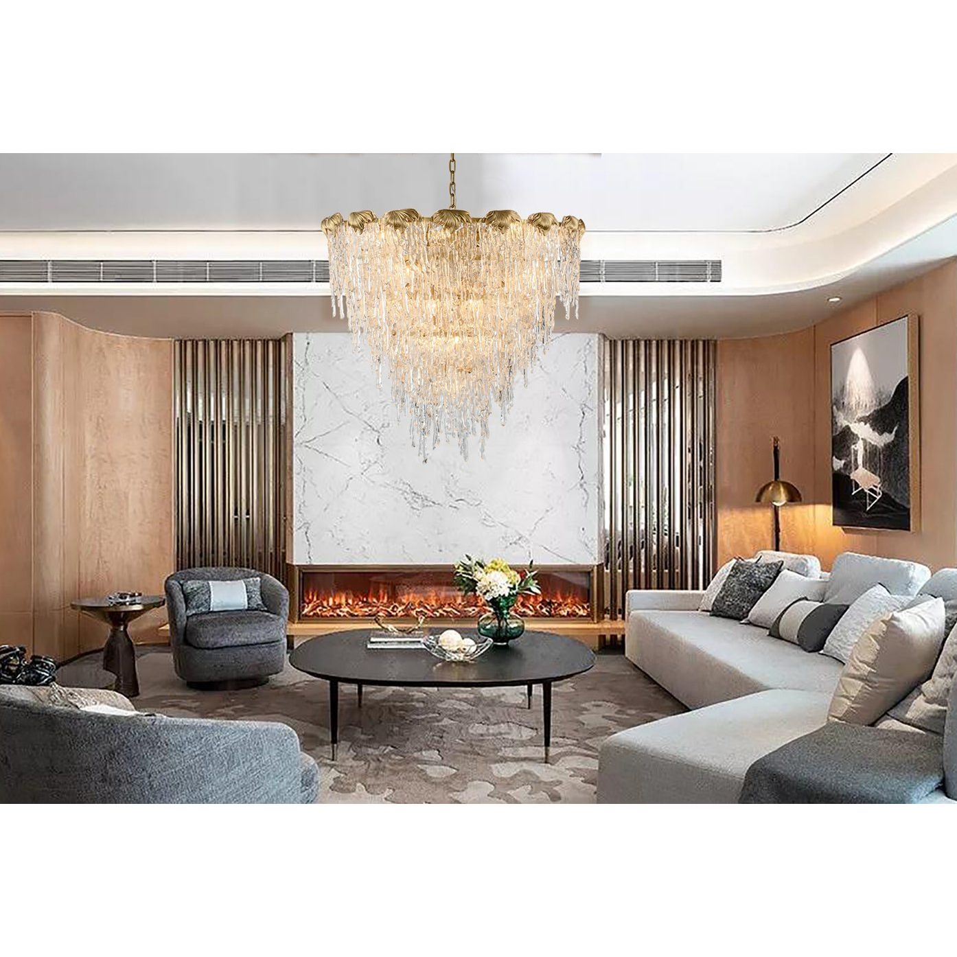 Aletta Melting Drop Crystal Glass Chandelier - Italian Concept -