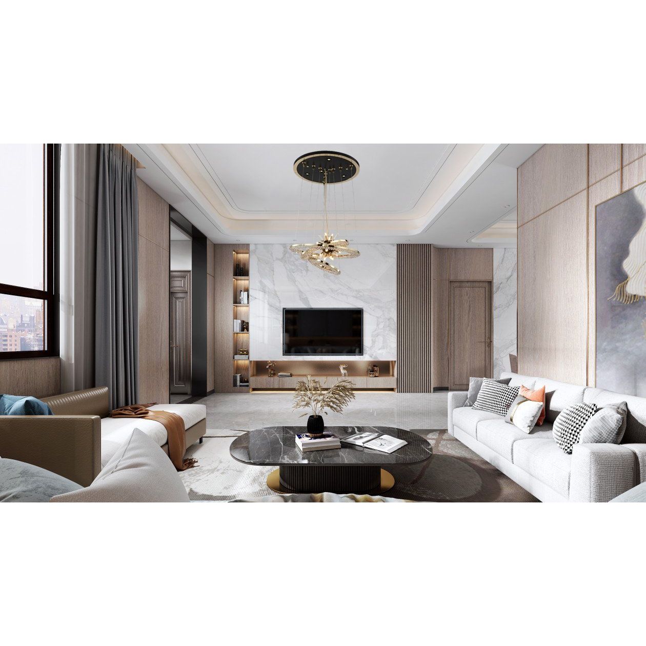 Aleron Crystal Ring Sputnik Chandelier - Italian Concept -