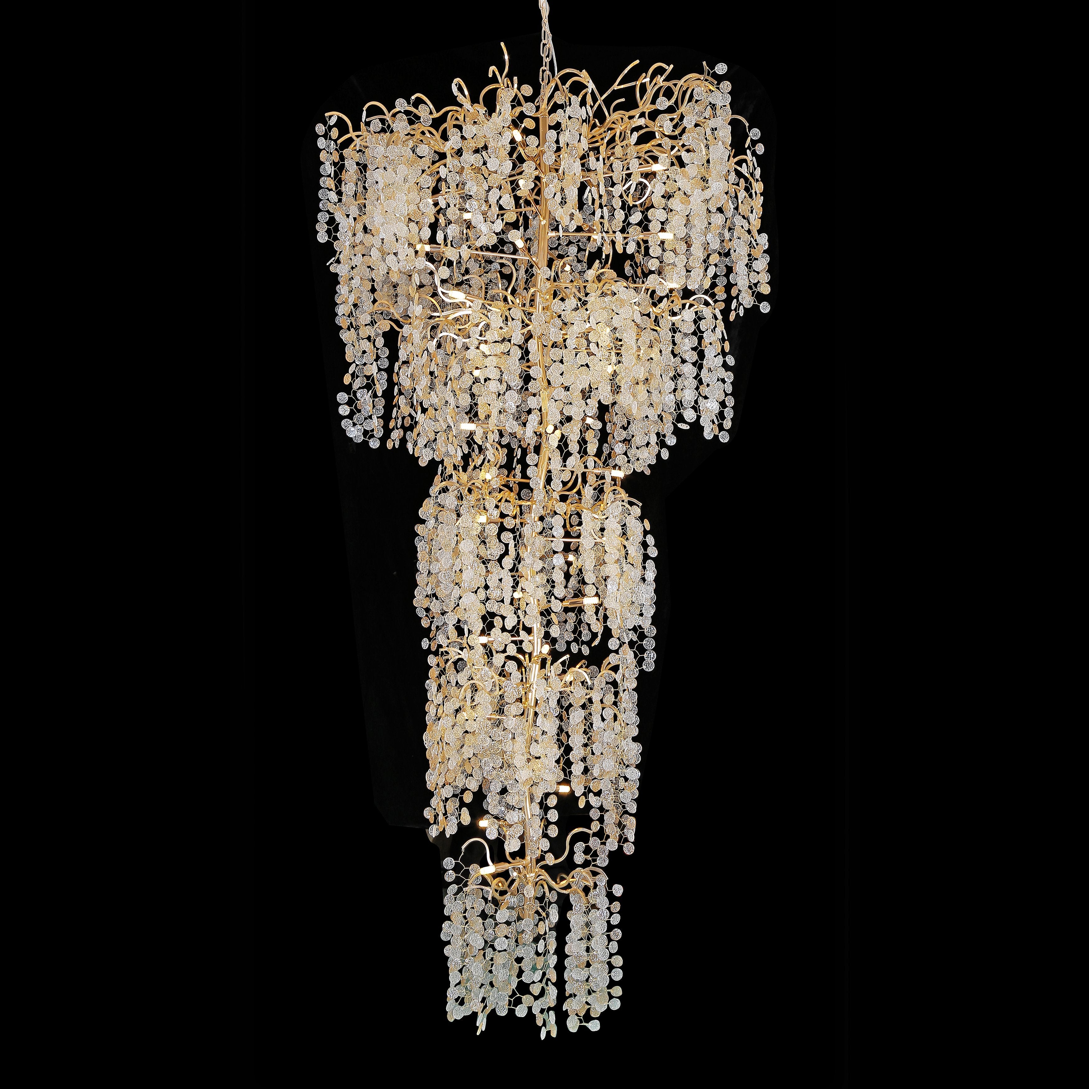 Quatre Foyer Organic Branching Round Penny Chandelier - Italian Concept -