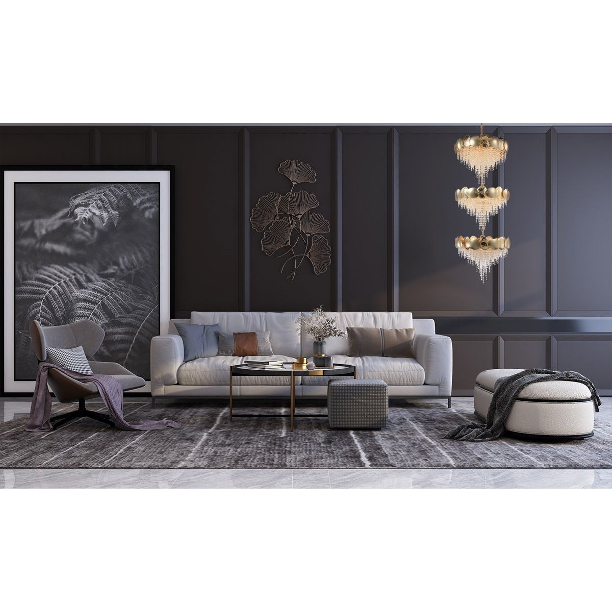 Amadeo Tiered Pendant Brass Crystal Chandelier - Italian Concept -